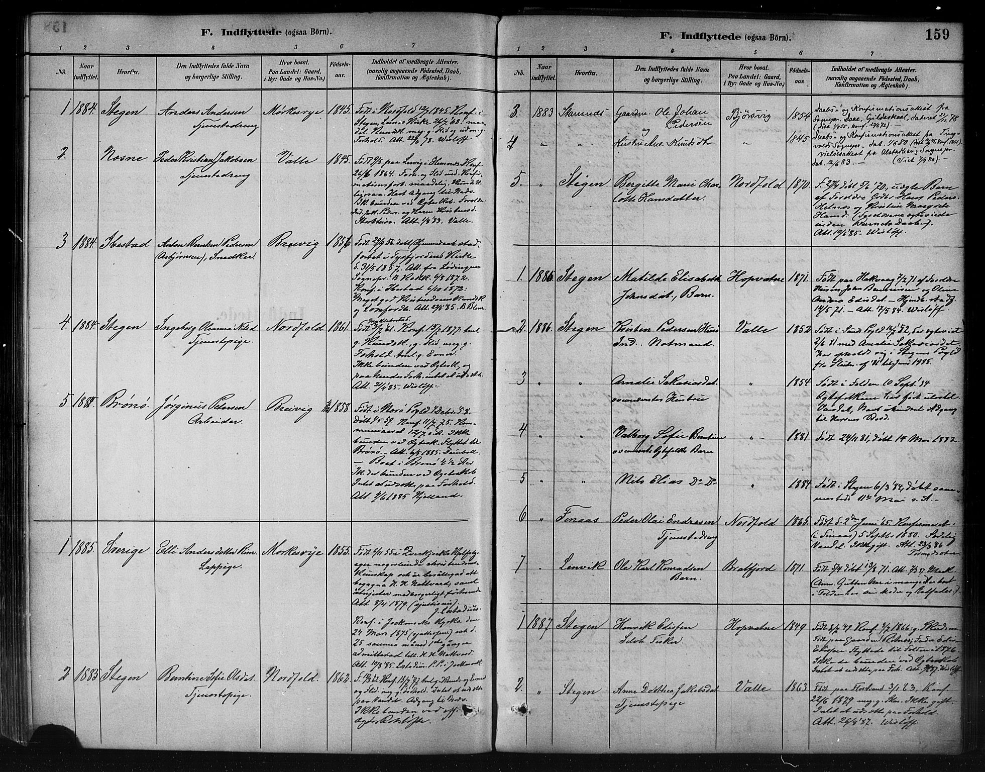 Ministerialprotokoller, klokkerbøker og fødselsregistre - Nordland, AV/SAT-A-1459/858/L0831: Parish register (official) no. 858A01, 1884-1902, p. 159