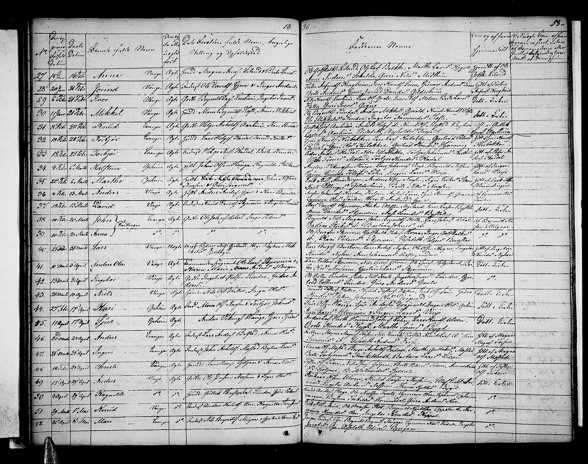 Voss sokneprestembete, SAB/A-79001: Curate's parish register no. A 1, 1821-1841, p. 58