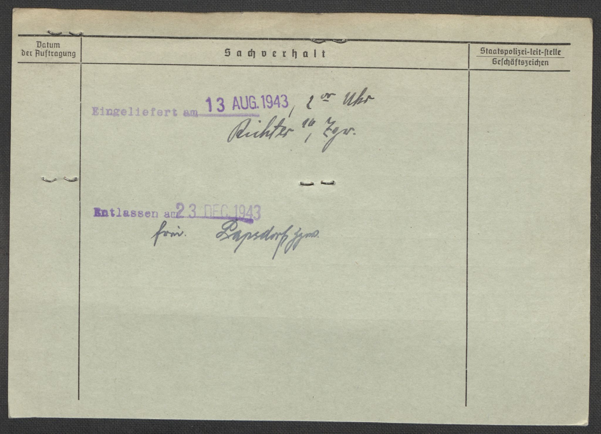 Befehlshaber der Sicherheitspolizei und des SD, RA/RAFA-5969/E/Ea/Eaa/L0007: Register over norske fanger i Møllergata 19: Lundb-N, 1940-1945, p. 675