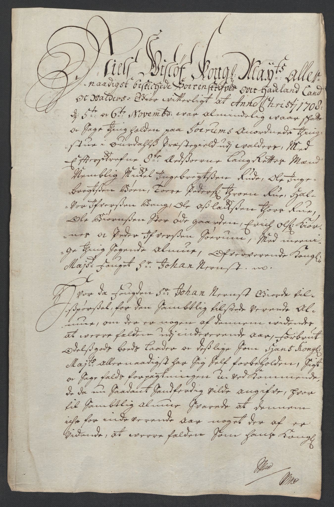 Rentekammeret inntil 1814, Reviderte regnskaper, Fogderegnskap, AV/RA-EA-4092/R18/L1305: Fogderegnskap Hadeland, Toten og Valdres, 1707-1708, p. 443