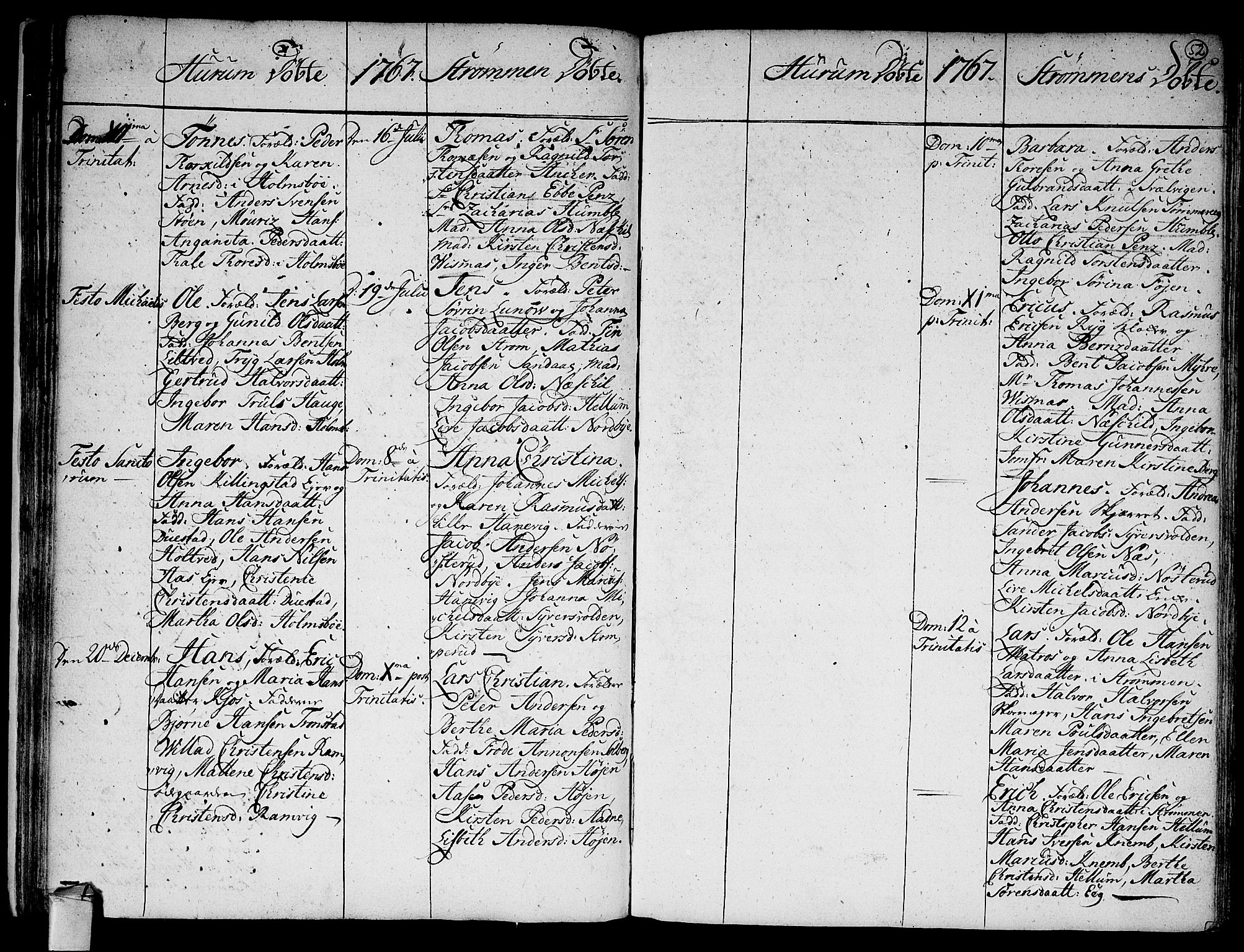 Hurum kirkebøker, AV/SAKO-A-229/F/Fa/L0006: Parish register (official) no. 6, 1756-1770, p. 52