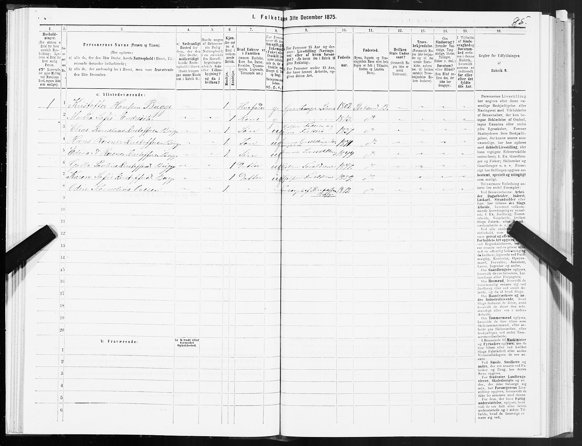 SAT, 1875 census for 1632P Bjørnør, 1875, p. 4085