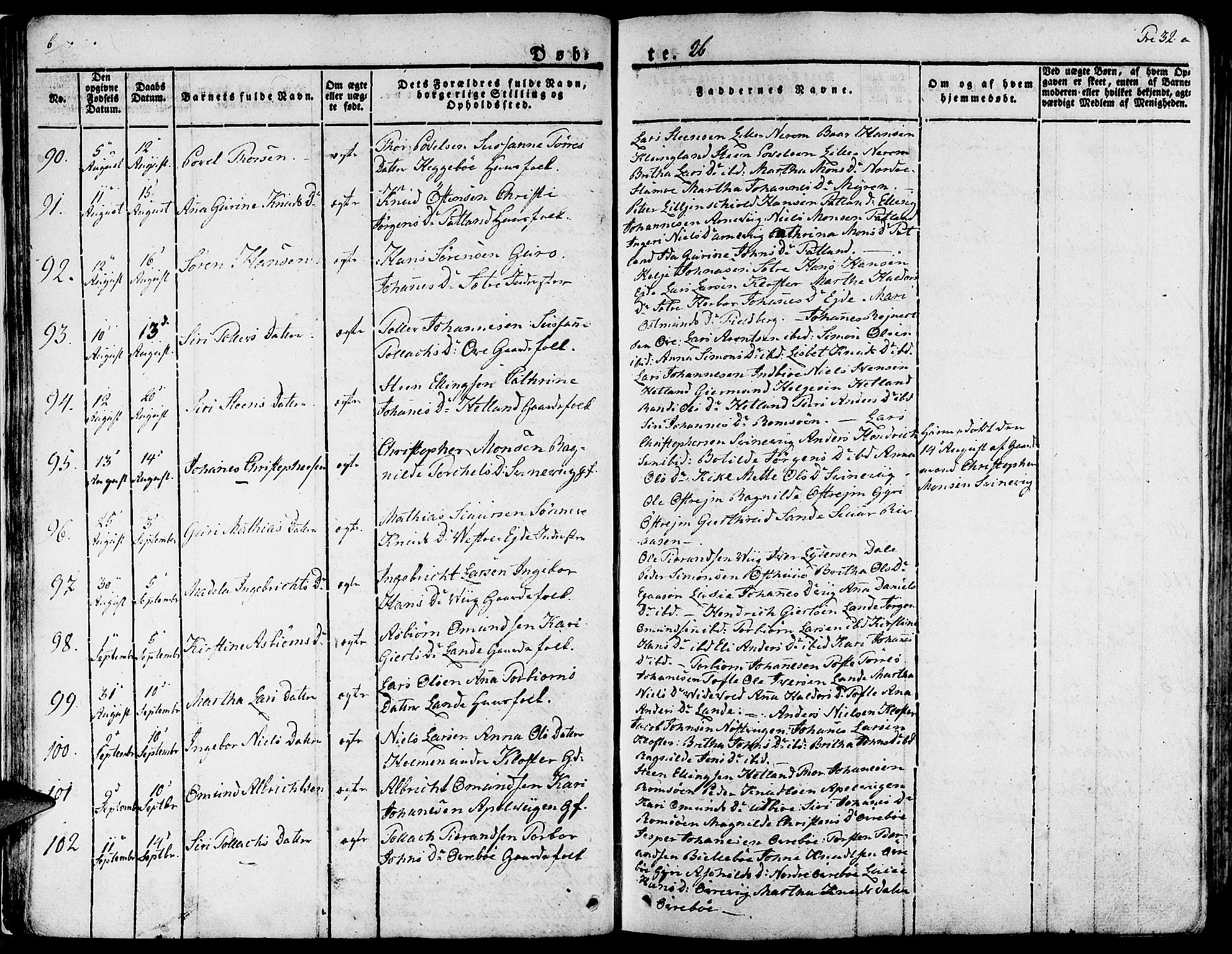 Fjelberg sokneprestembete, SAB/A-75201/H/Haa: Parish register (official) no. A 5, 1822-1834, p. 32