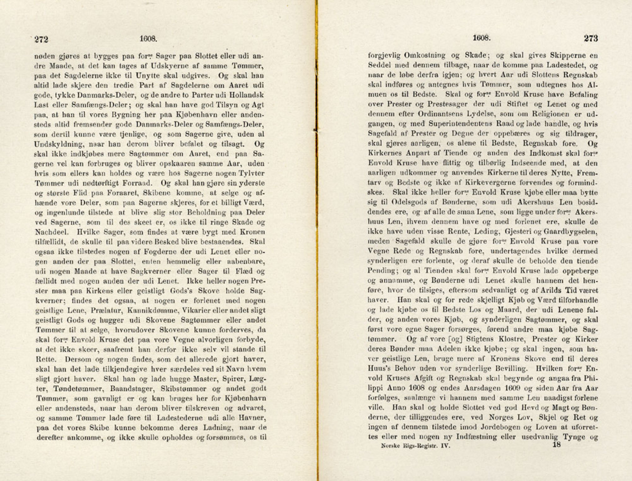 Publikasjoner utgitt av Det Norske Historiske Kildeskriftfond, PUBL/-/-/-: Norske Rigs-Registranter, bind 4, 1603-1618, p. 272-273