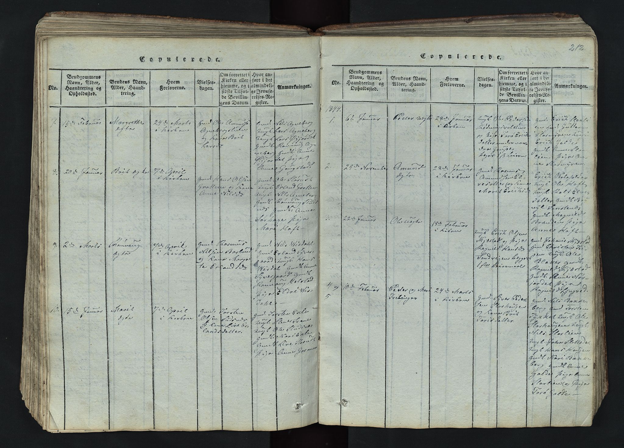 Lom prestekontor, SAH/PREST-070/L/L0002: Parish register (copy) no. 2, 1815-1844, p. 212