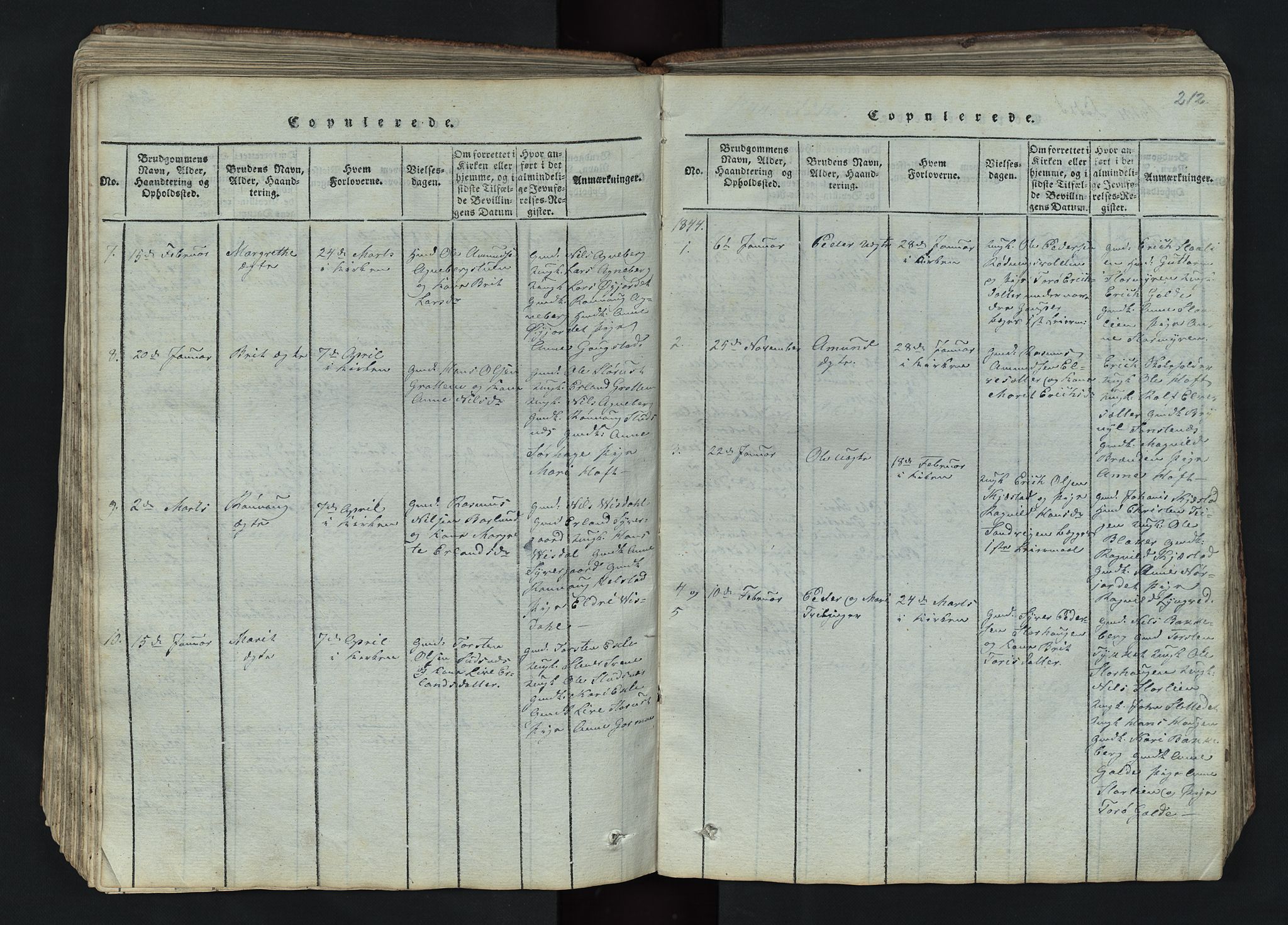 Lom prestekontor, AV/SAH-PREST-070/L/L0002: Parish register (copy) no. 2, 1815-1844, p. 212