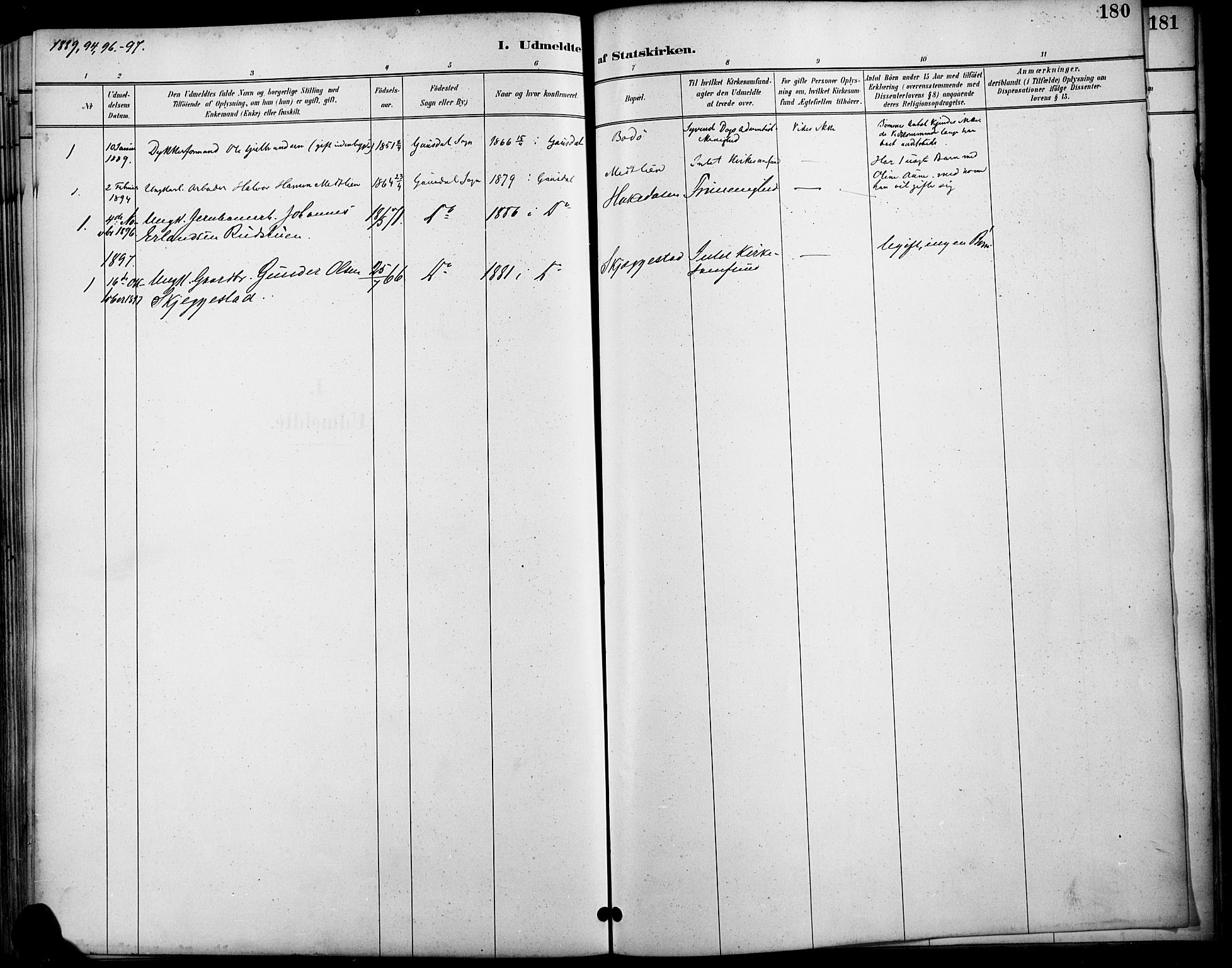 Østre Gausdal prestekontor, AV/SAH-PREST-092/H/Ha/Haa/L0002: Parish register (official) no. 2, 1887-1897, p. 180