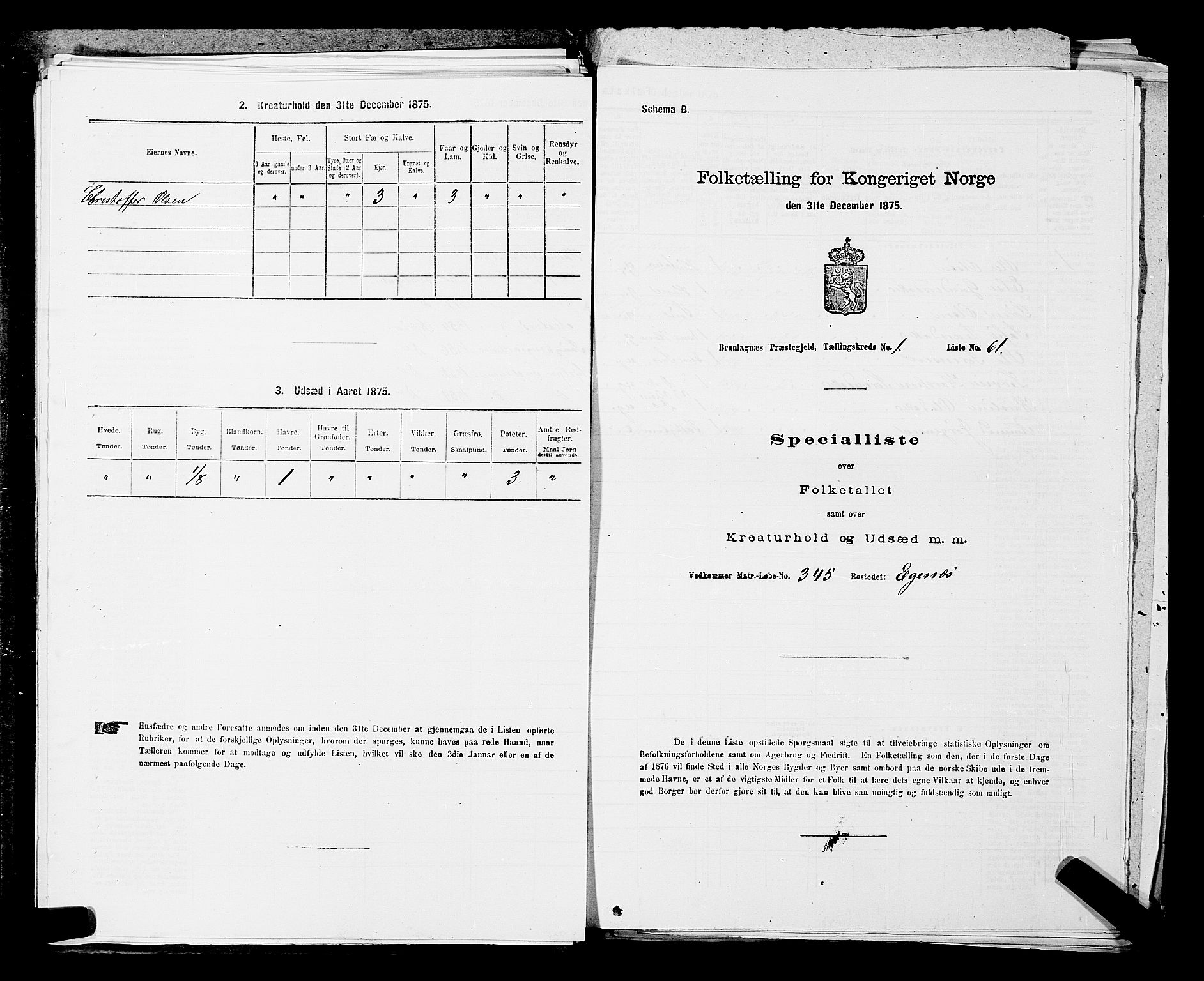 SAKO, 1875 census for 0726P Brunlanes, 1875, p. 188