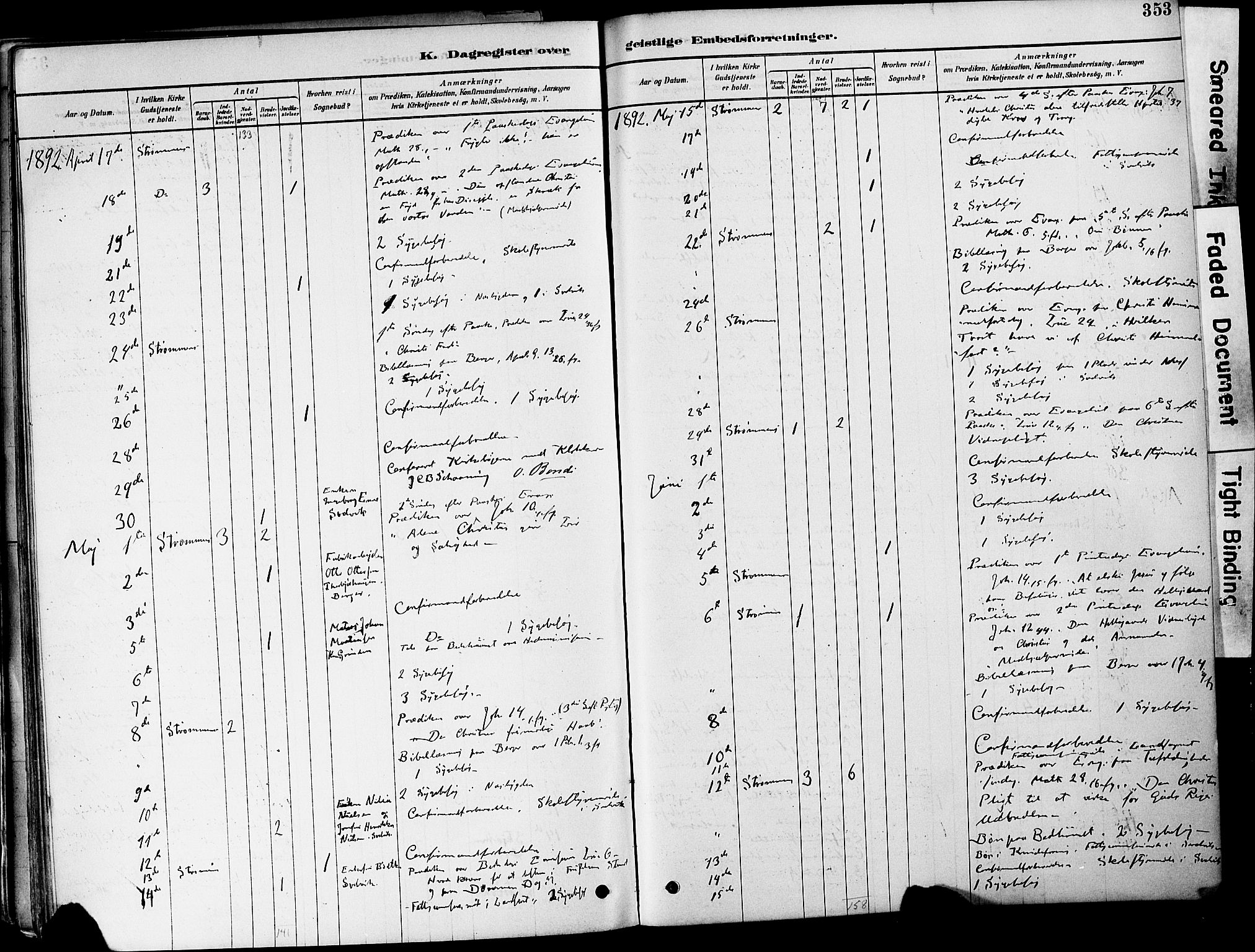 Strømm kirkebøker, AV/SAKO-A-322/F/Fa/L0004: Parish register (official) no. I 4, 1878-1899, p. 353