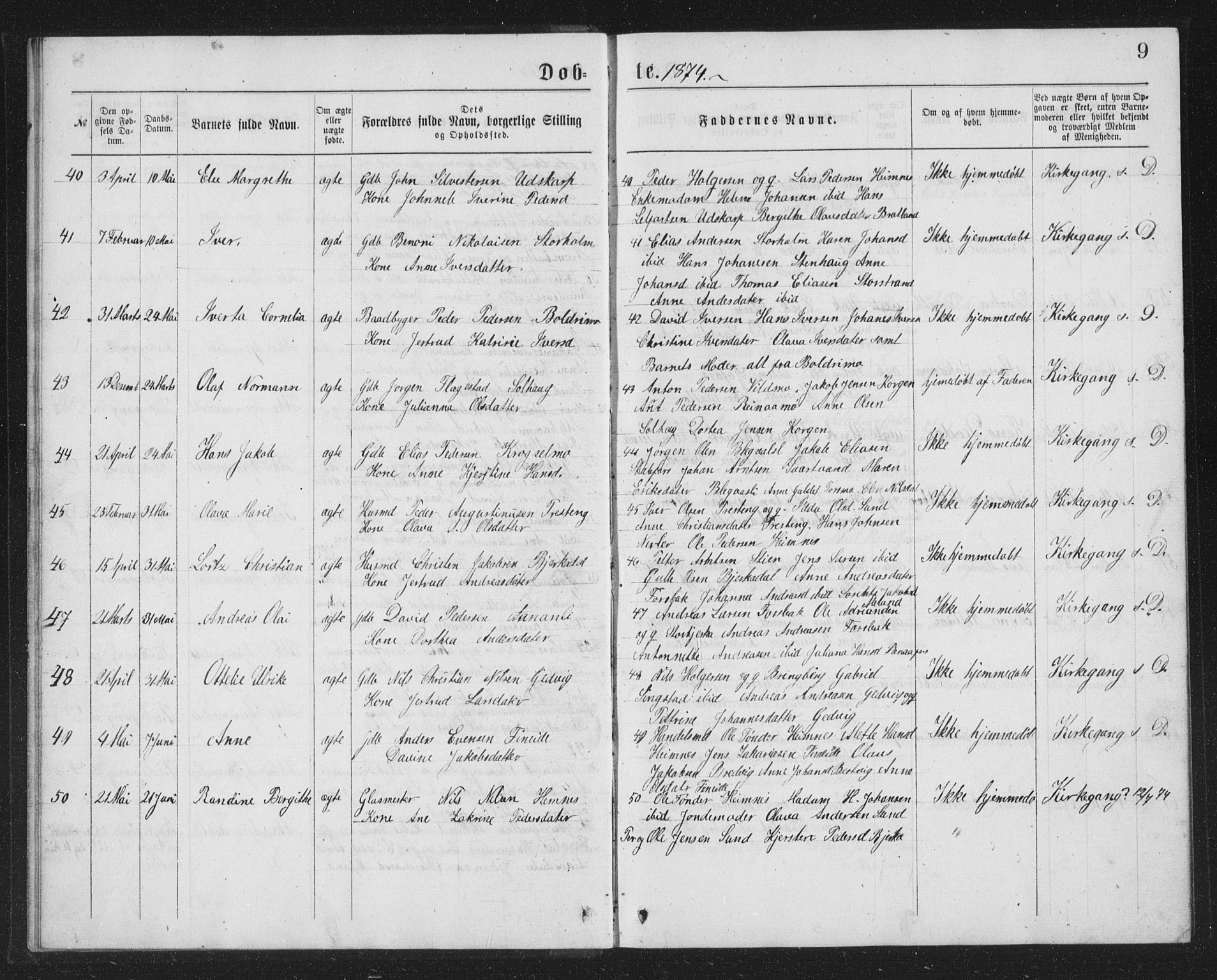 Ministerialprotokoller, klokkerbøker og fødselsregistre - Nordland, AV/SAT-A-1459/825/L0369: Parish register (copy) no. 825C06, 1873-1885, p. 9