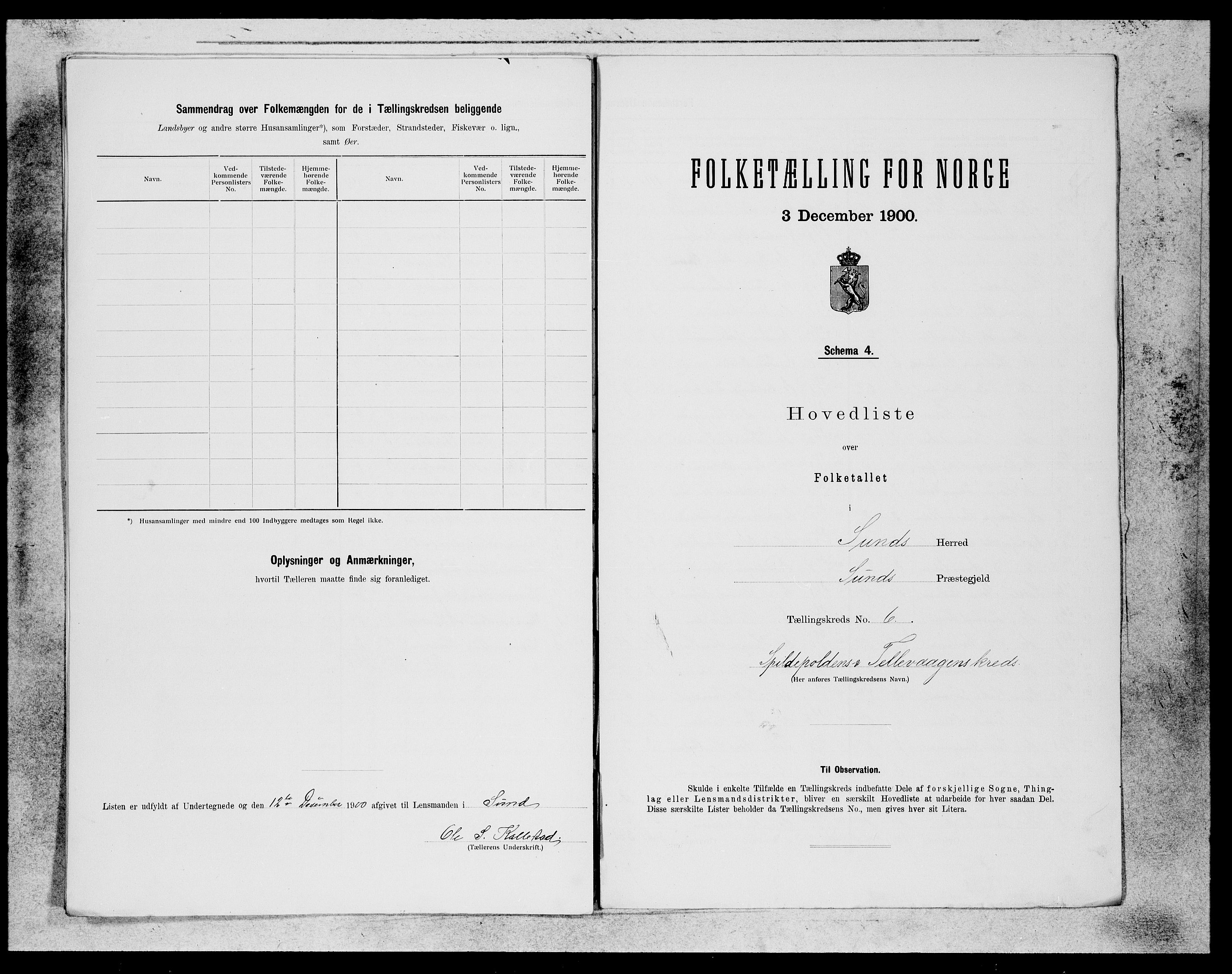 SAB, 1900 census for Sund, 1900, p. 11