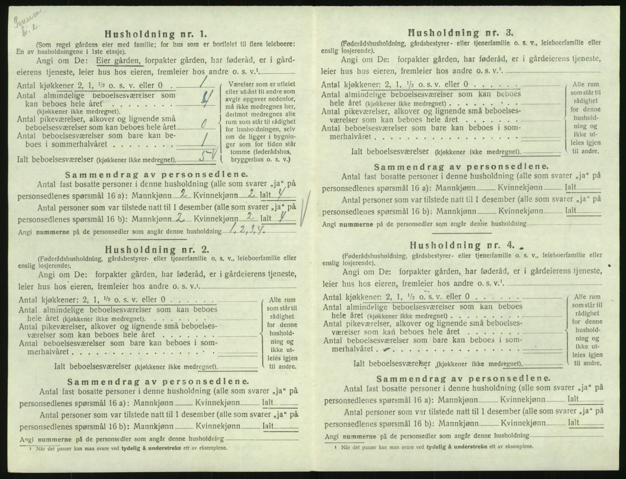 SAK, 1920 census for Hornnes, 1920, p. 274