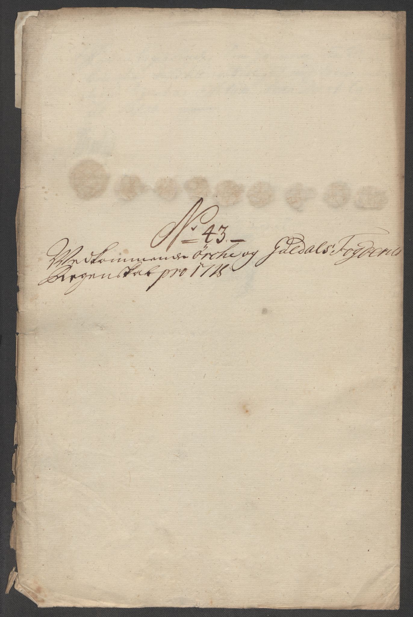Rentekammeret inntil 1814, Reviderte regnskaper, Fogderegnskap, RA/EA-4092/R60/L3972: Fogderegnskap Orkdal og Gauldal, 1718, p. 5