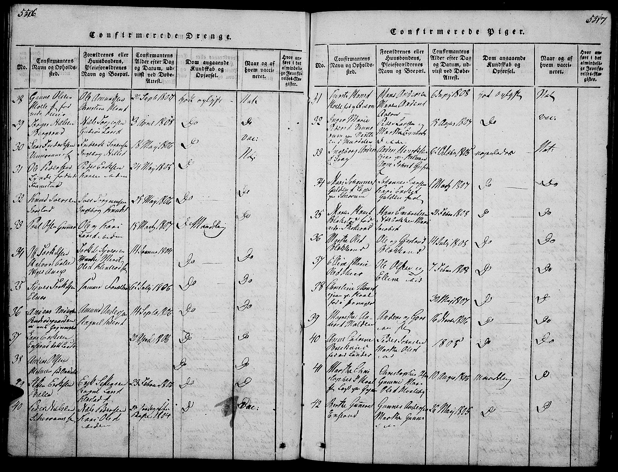 Gran prestekontor, SAH/PREST-112/H/Ha/Hab/L0001: Parish register (copy) no. 1, 1815-1824, p. 546-547