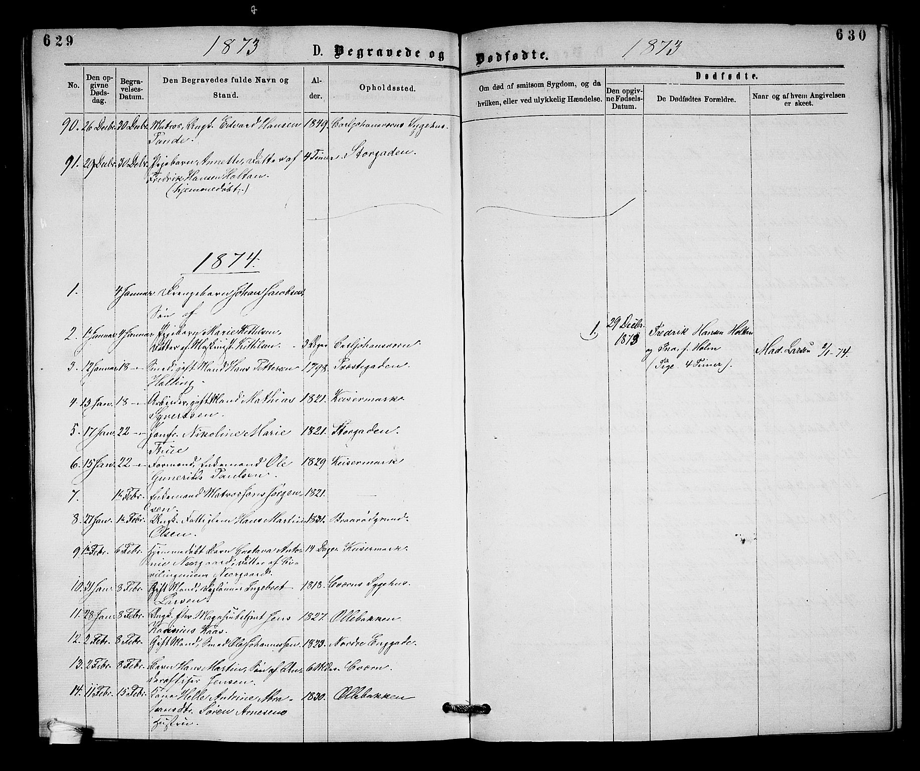 Horten kirkebøker, SAKO/A-348/G/Ga/L0003: Parish register (copy) no. 3, 1872-1877, p. 629-630