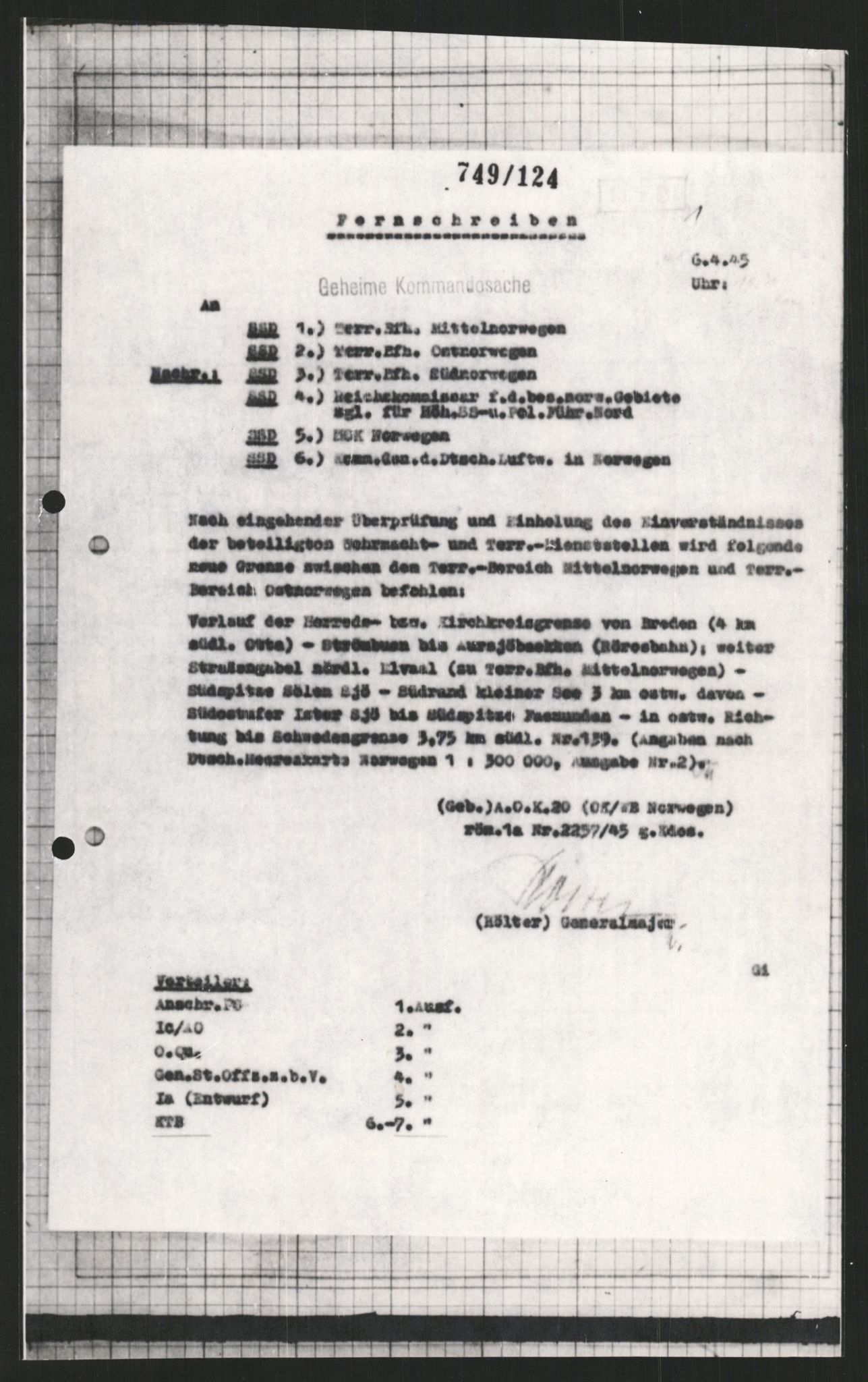 Forsvarets Overkommando. 2 kontor. Arkiv 11.4. Spredte tyske arkivsaker, AV/RA-RAFA-7031/D/Dar/Dara/L0009: Krigsdagbøker for 20. Gebirgs-Armee-Oberkommando (AOK 20), 1940-1945, p. 108