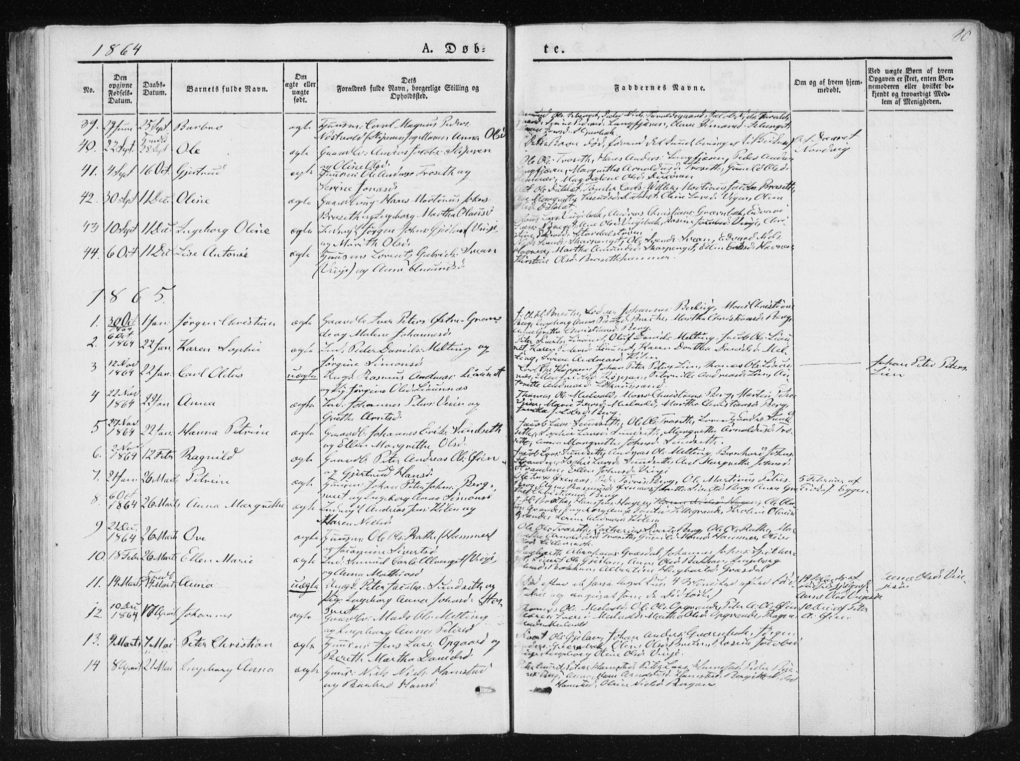 Ministerialprotokoller, klokkerbøker og fødselsregistre - Nord-Trøndelag, SAT/A-1458/733/L0323: Parish register (official) no. 733A02, 1843-1870, p. 80