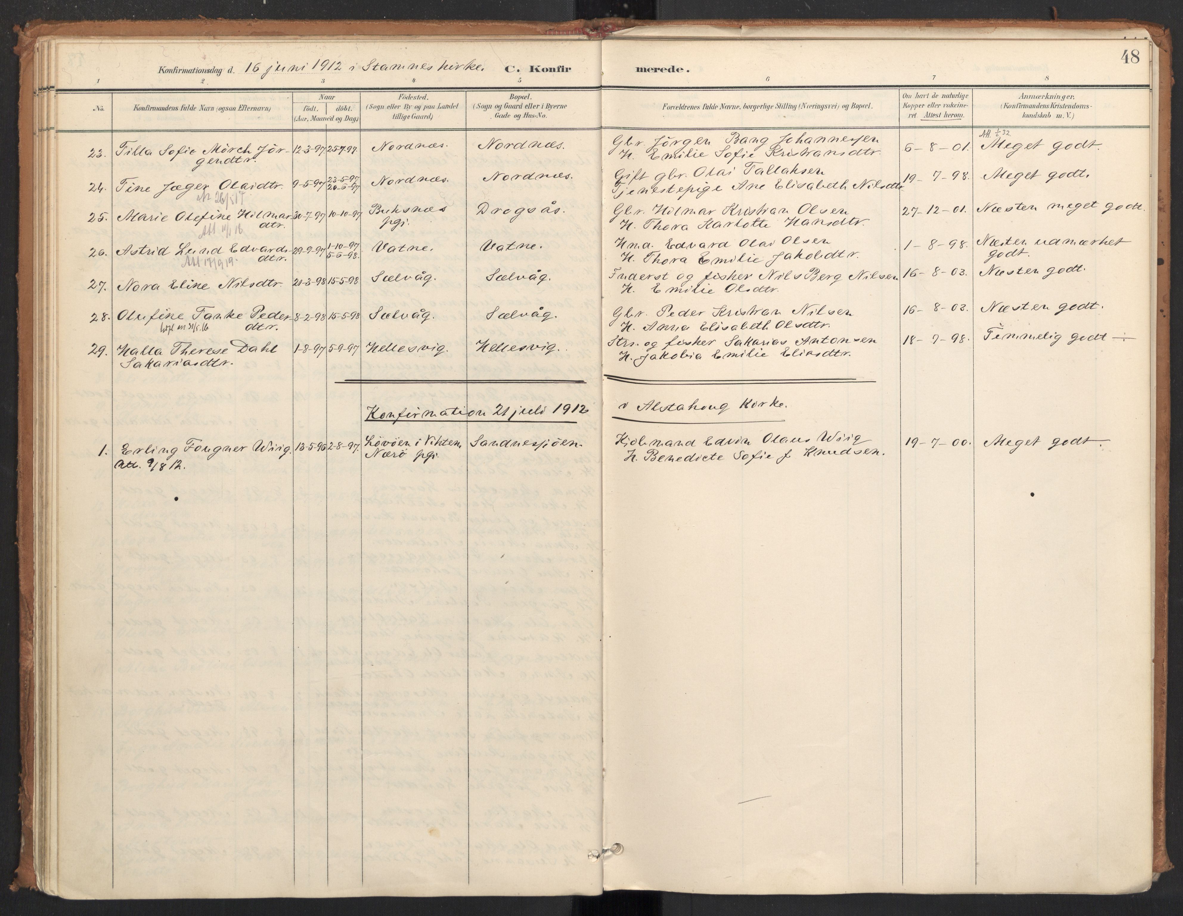 Ministerialprotokoller, klokkerbøker og fødselsregistre - Nordland, AV/SAT-A-1459/831/L0472: Parish register (official) no. 831A03, 1897-1912, p. 48