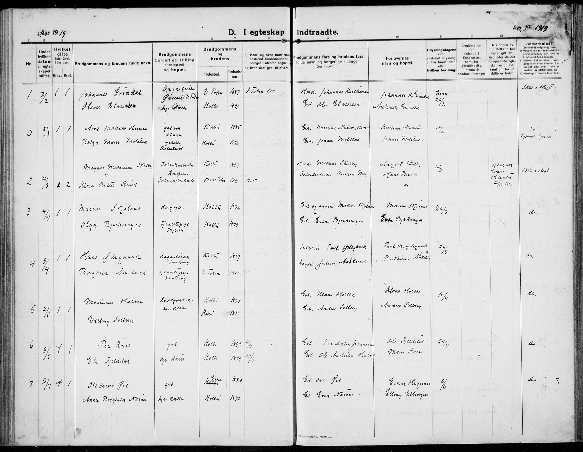 Kolbu prestekontor, SAH/PREST-110/H/Ha/Haa/L0002: Parish register (official) no. 2, 1912-1926, p. 207