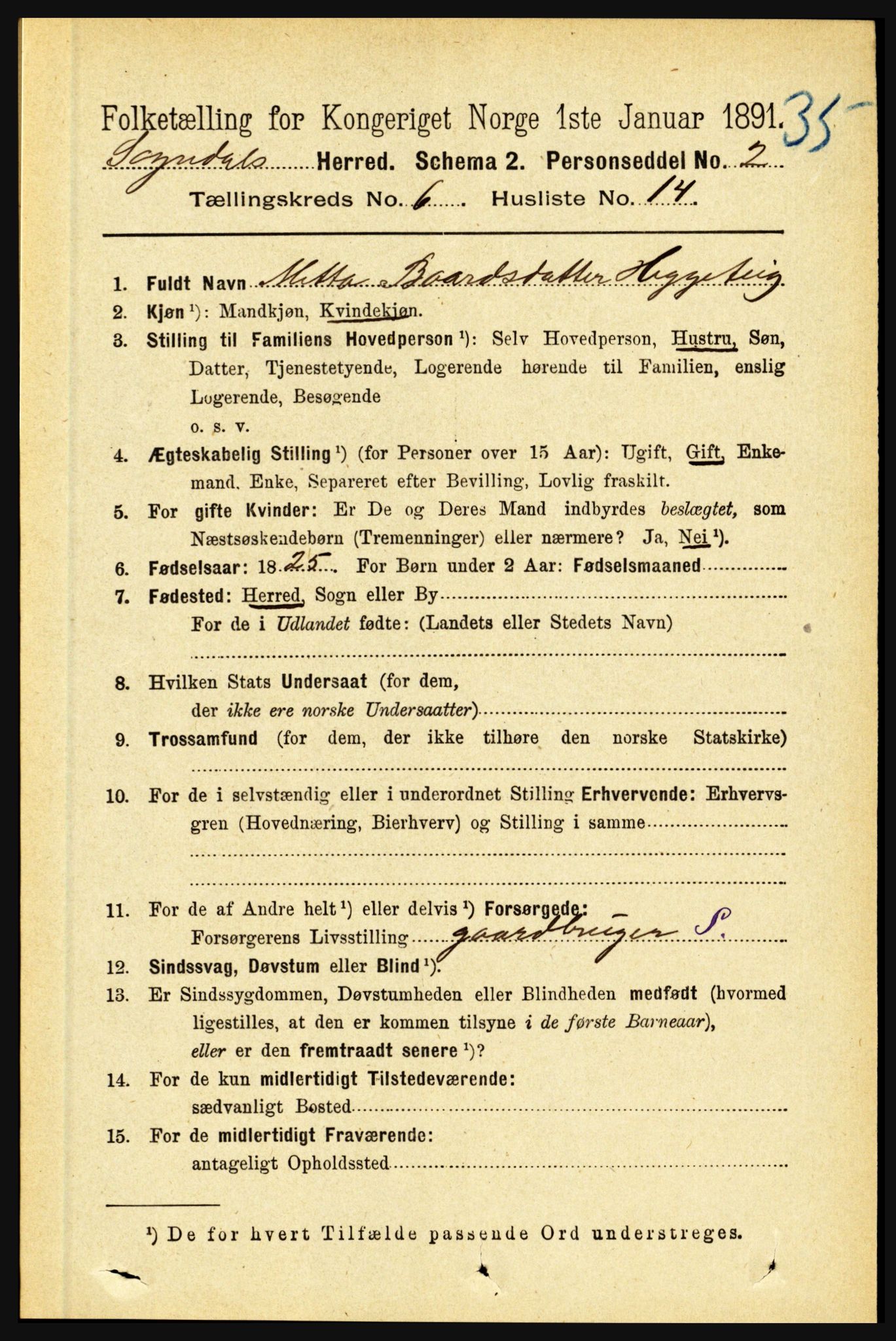 RA, 1891 census for 1420 Sogndal, 1891, p. 2686