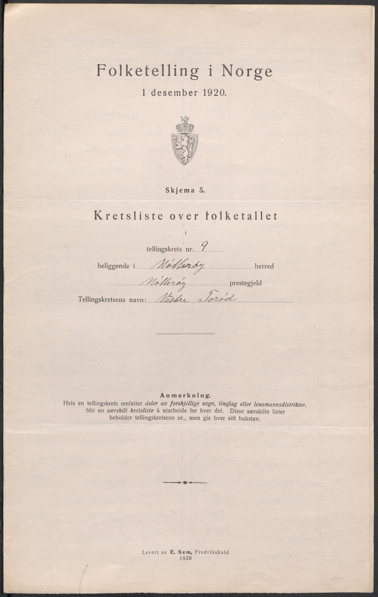 SAKO, 1920 census for Nøtterøy, 1920, p. 41