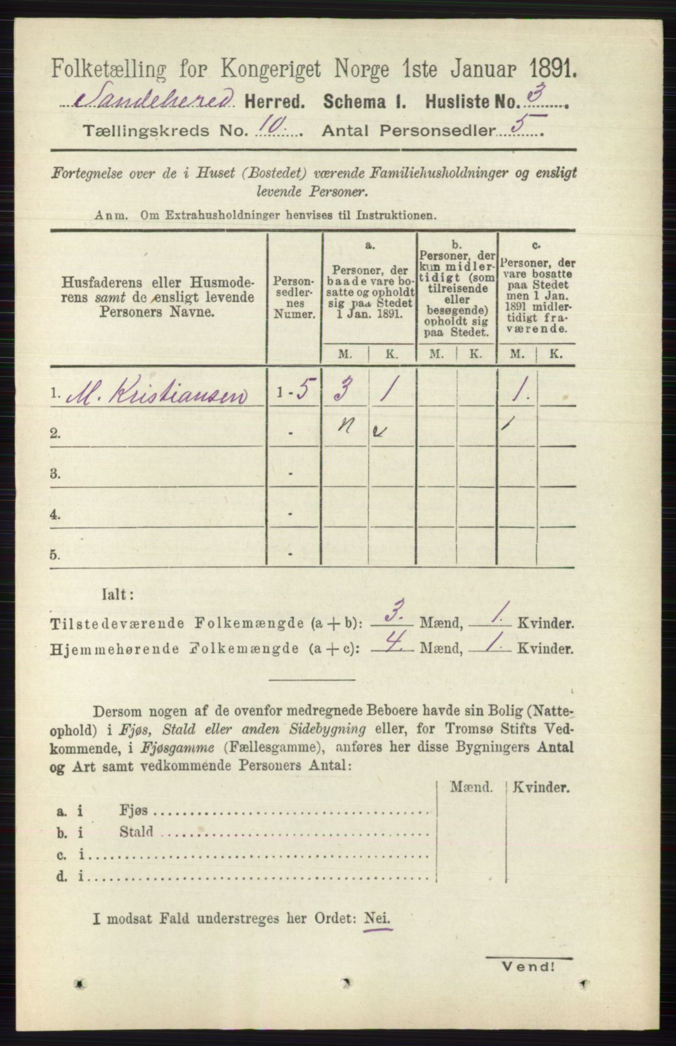 RA, 1891 census for 0724 Sandeherred, 1891, p. 6131