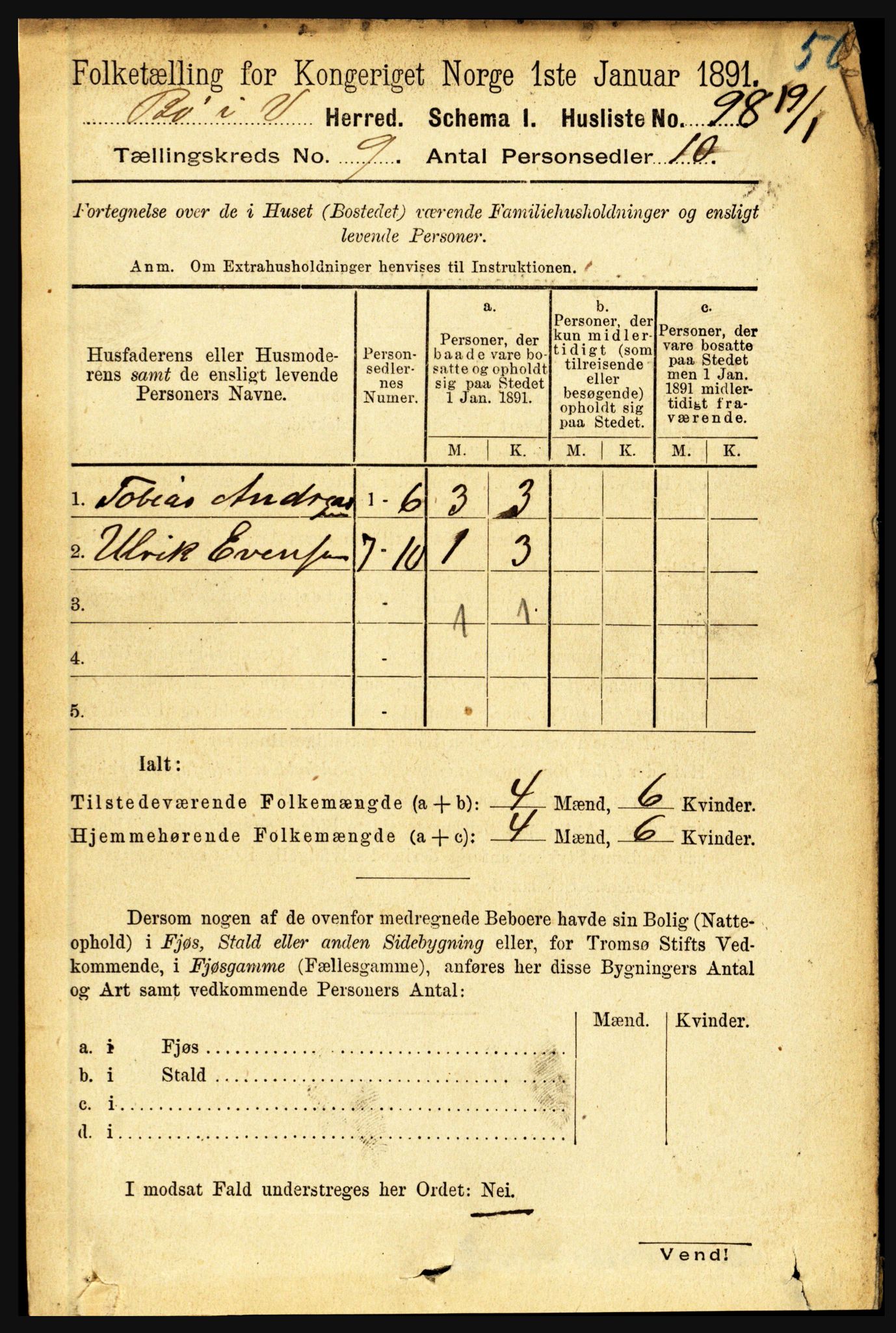 RA, 1891 census for 1867 Bø, 1891, p. 3315