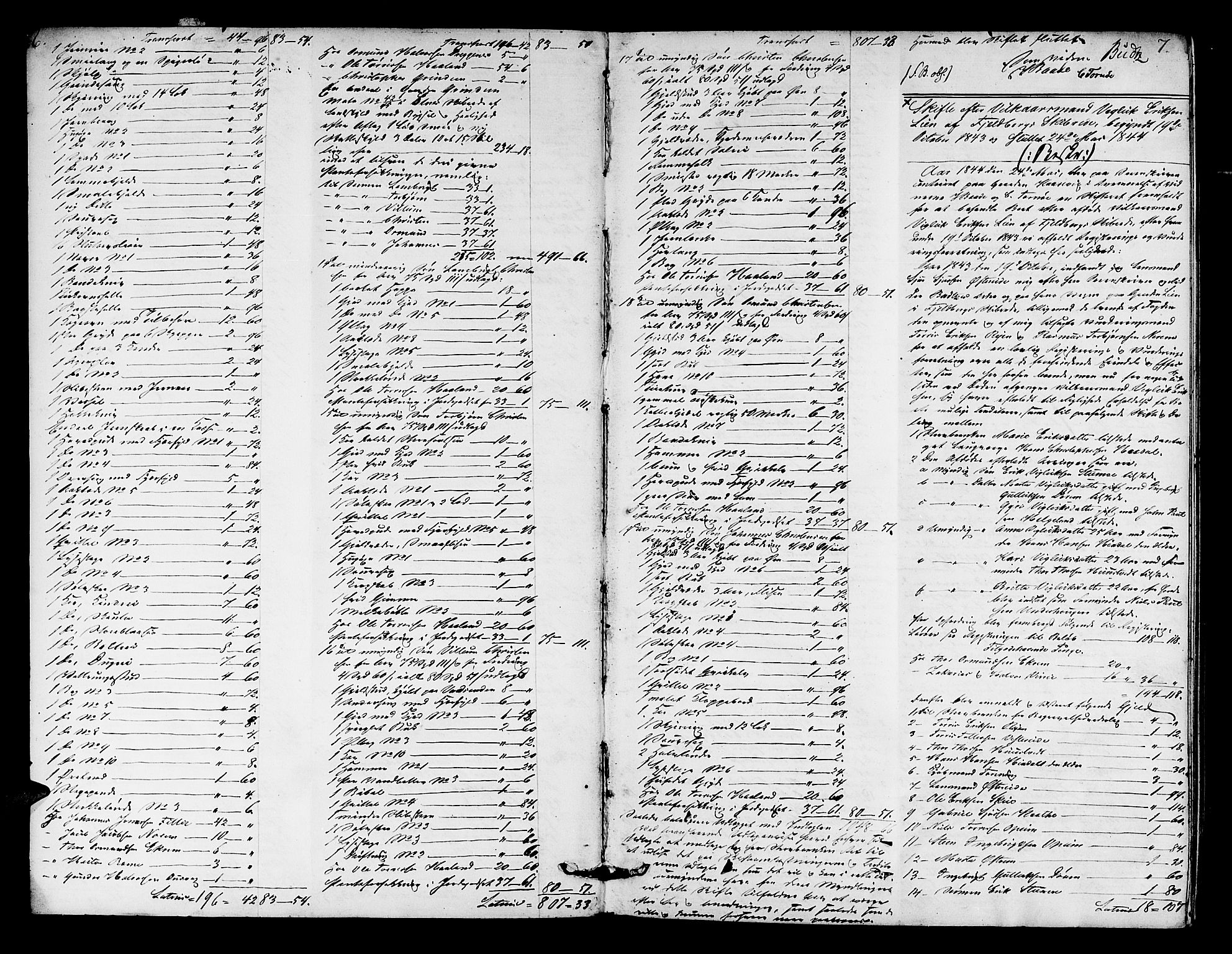 Sunnhordland sorenskrivar, AV/SAB-A-2401/1/H/Ha/Hae/L0004: Skifteprotokollar. Skånevik, Etne, Fjelberg og Kvinnherad. Register i protokoll, 1844-1859, p. 6-7