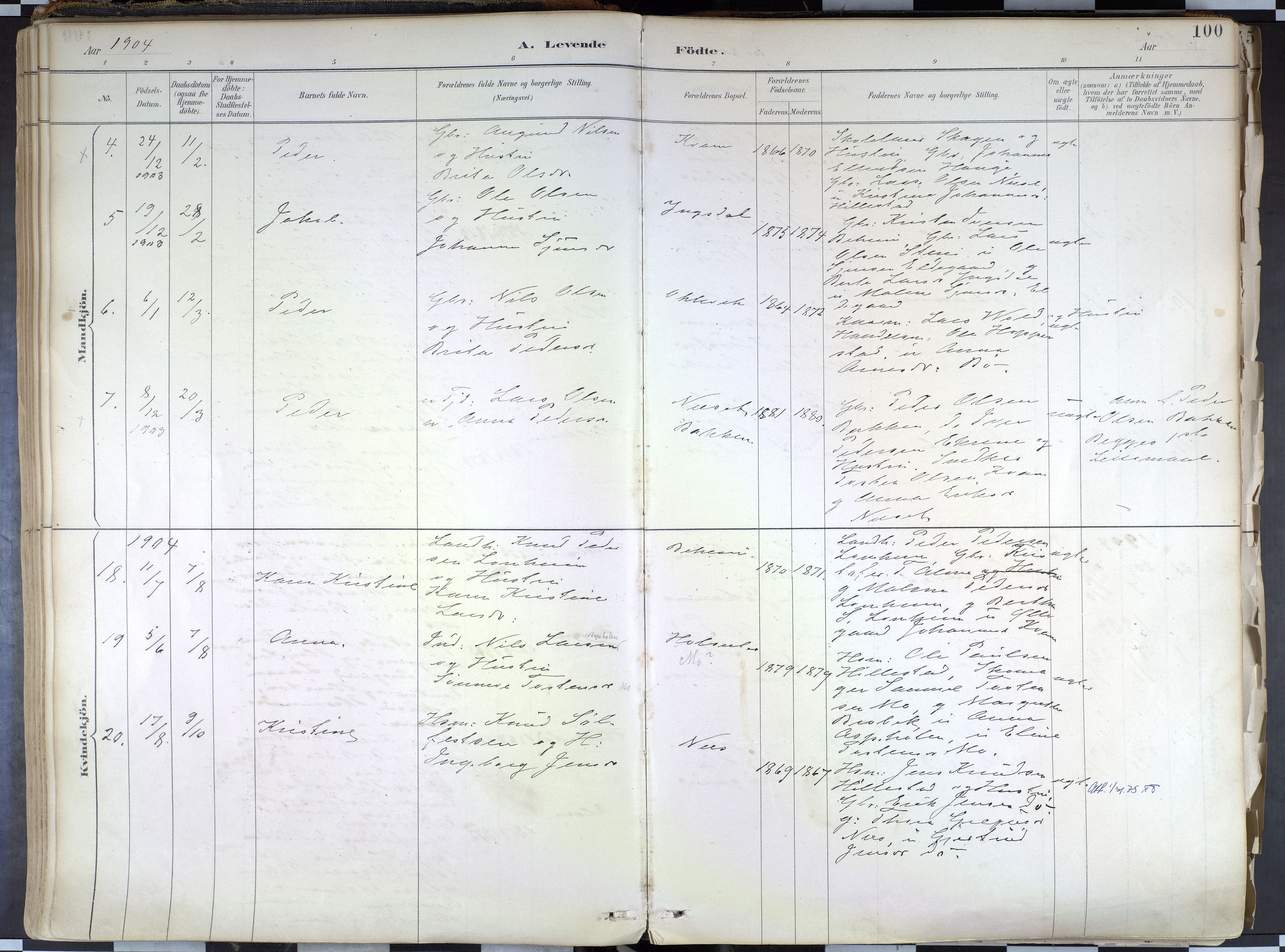 Hafslo sokneprestembete, AV/SAB-A-80301/H/Haa/Haab/L0001: Parish register (official) no. B 1, 1886-1945, p. 100