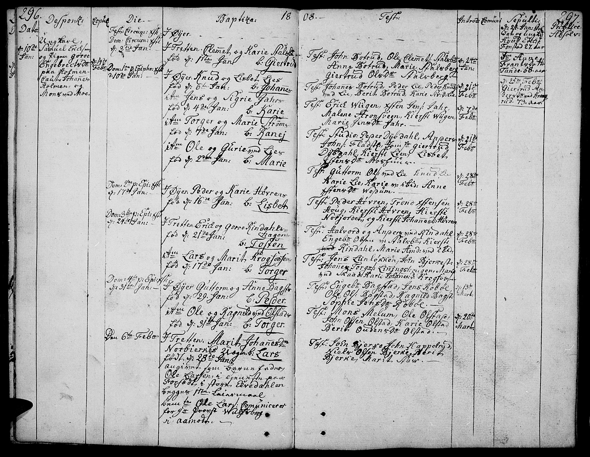 Øyer prestekontor, SAH/PREST-084/H/Ha/Haa/L0003: Parish register (official) no. 3, 1784-1824, p. 296-297