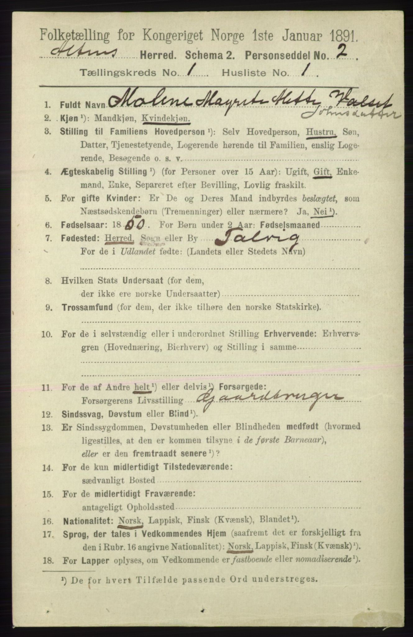 RA, 1891 census for 2012 Alta, 1891, p. 83