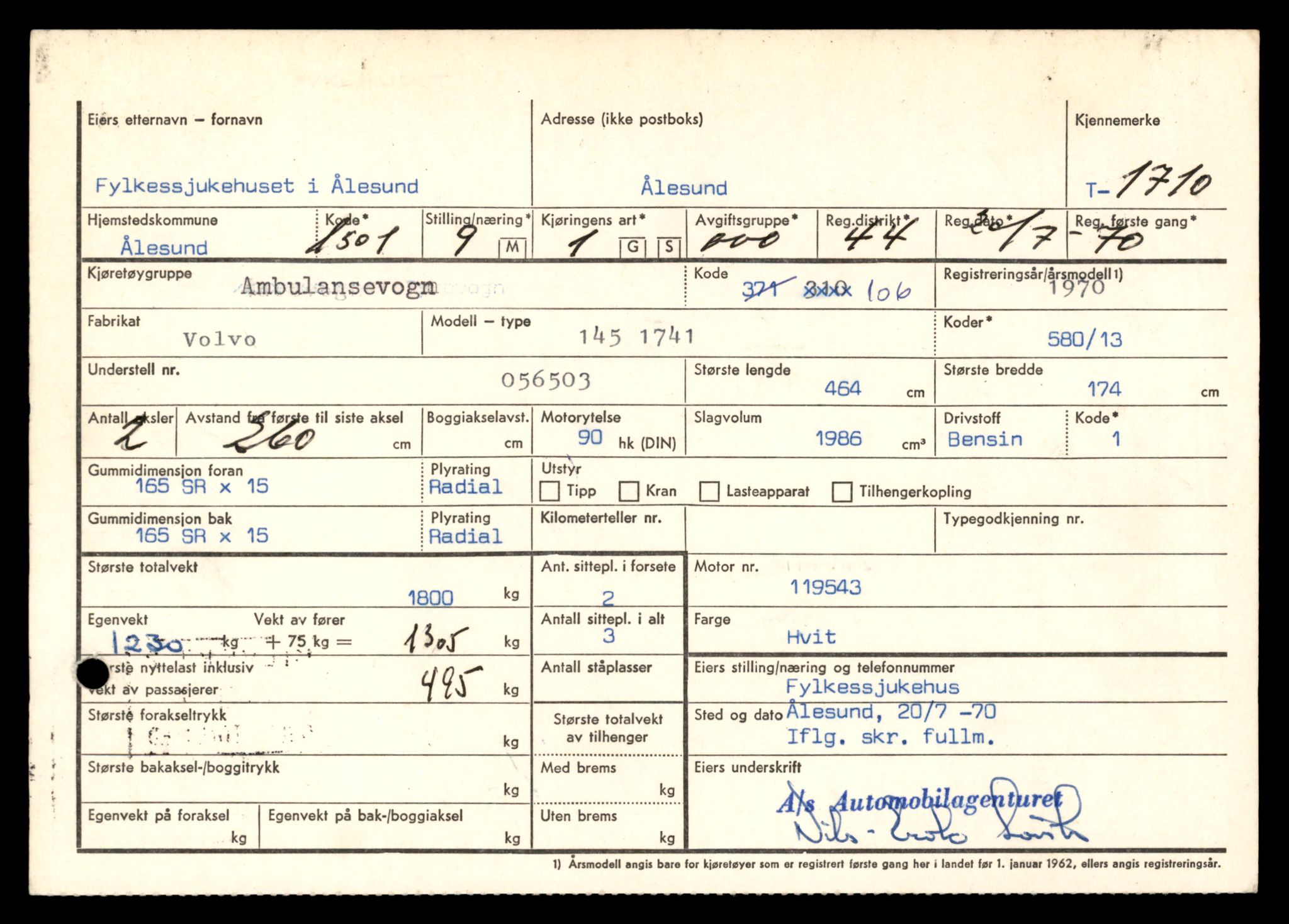 Møre og Romsdal vegkontor - Ålesund trafikkstasjon, AV/SAT-A-4099/F/Fe/L0015: Registreringskort for kjøretøy T 1700 - T 1850, 1927-1998, p. 236