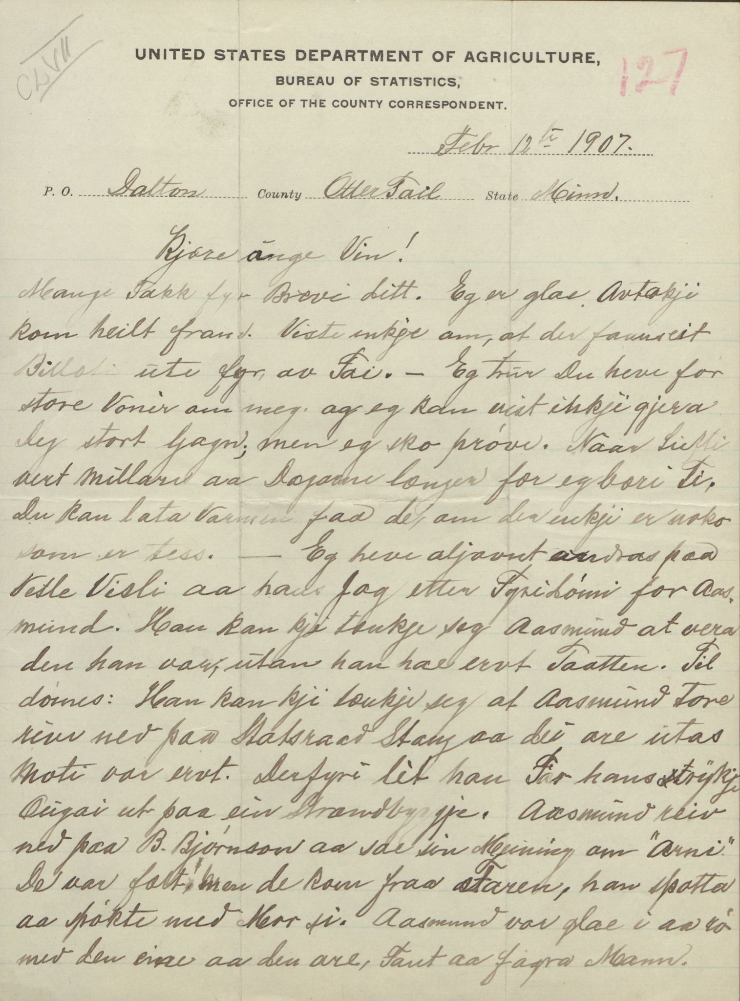 Rikard Berge, TEMU/TGM-A-1003/F/L0004/0053: 101-159 / 157 Manuskript, notatar, brev o.a. Nokre leiker, manuskript, 1906-1908, p. 127