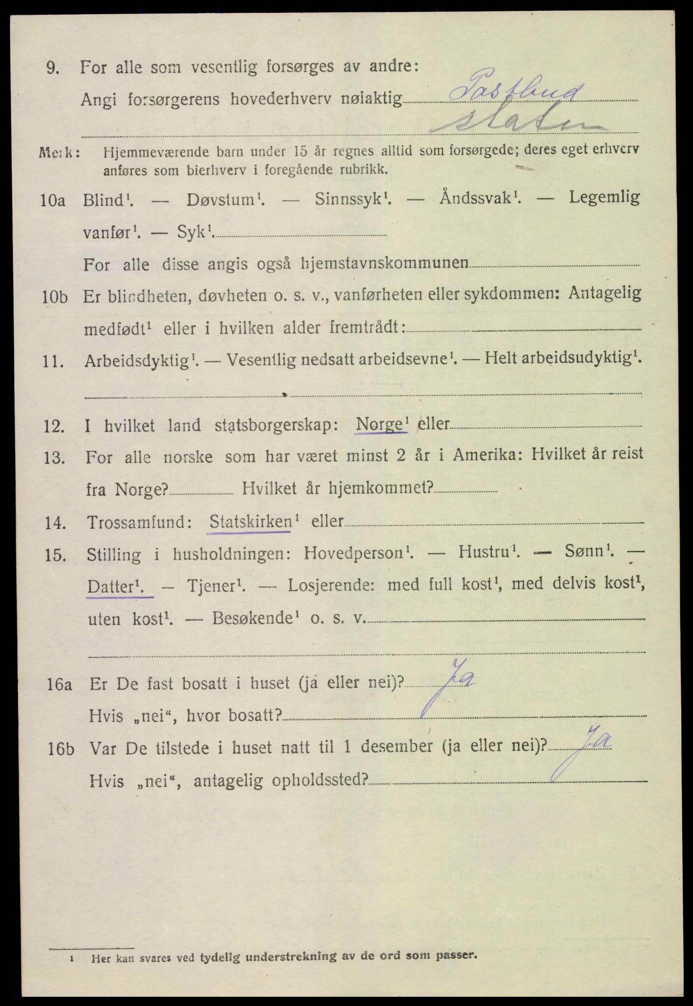 SAK, 1920 census for Froland, 1920, p. 4916