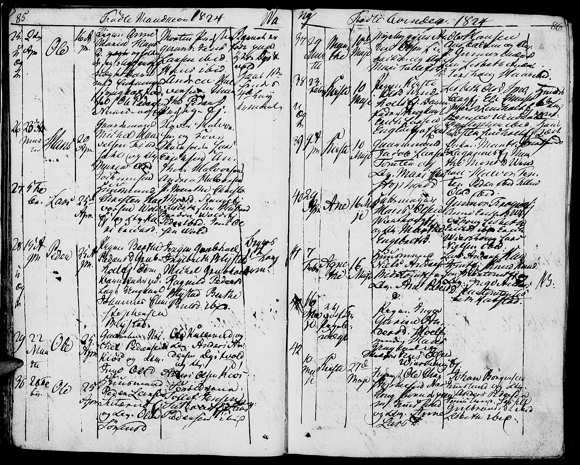 Vang prestekontor, Hedmark, AV/SAH-PREST-008/H/Ha/Haa/L0006: Parish register (official) no. 6 /1, 1809-1827, p. 85-86