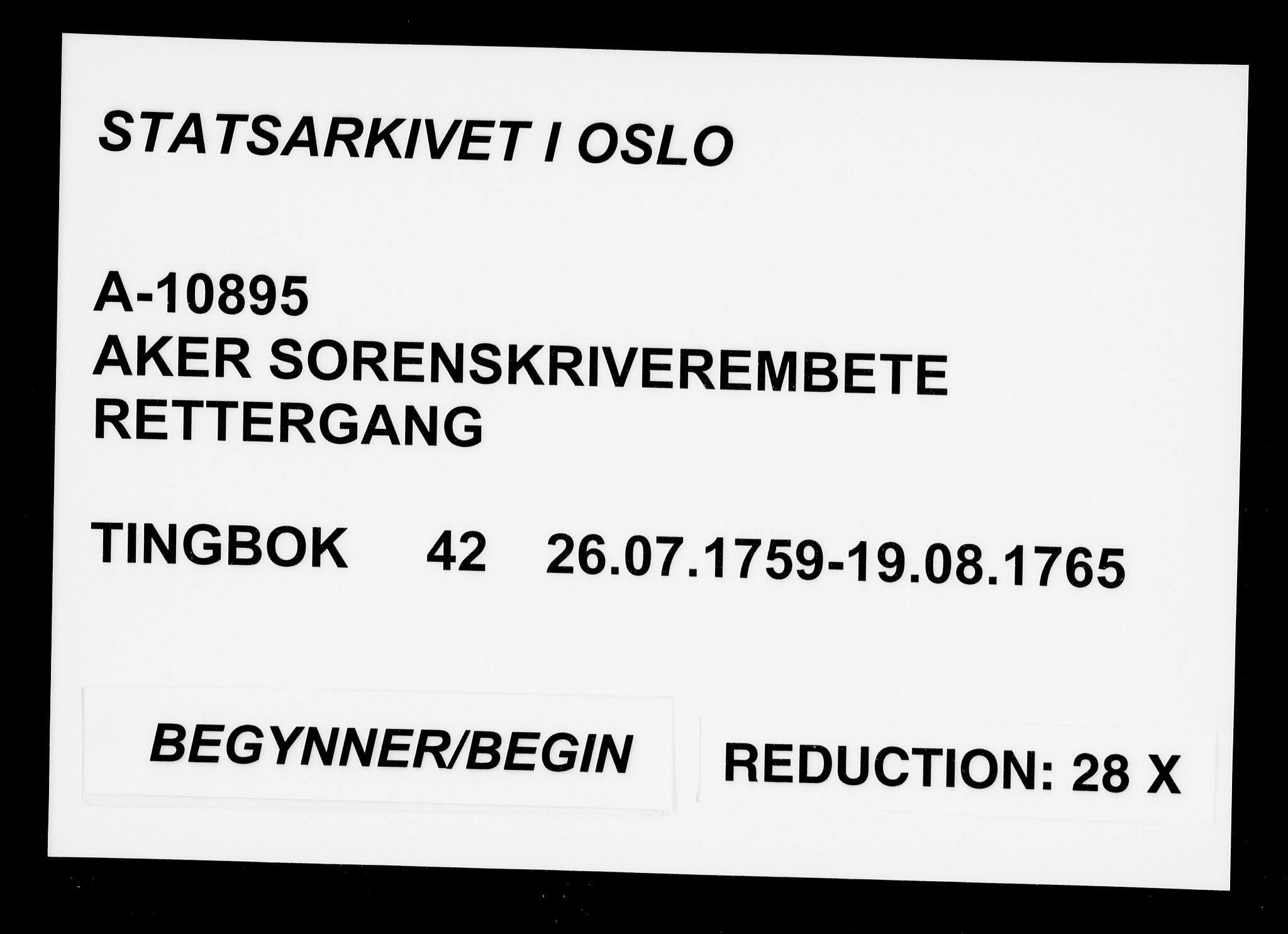 Aker sorenskriveri, AV/SAO-A-10895/F/Fb/L0042: Tingbok, 1759-1765