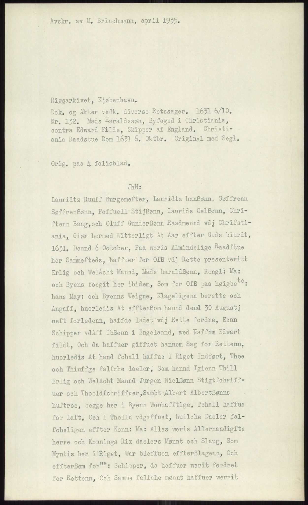 Samlinger til kildeutgivelse, Diplomavskriftsamlingen, AV/RA-EA-4053/H/Ha, p. 3436