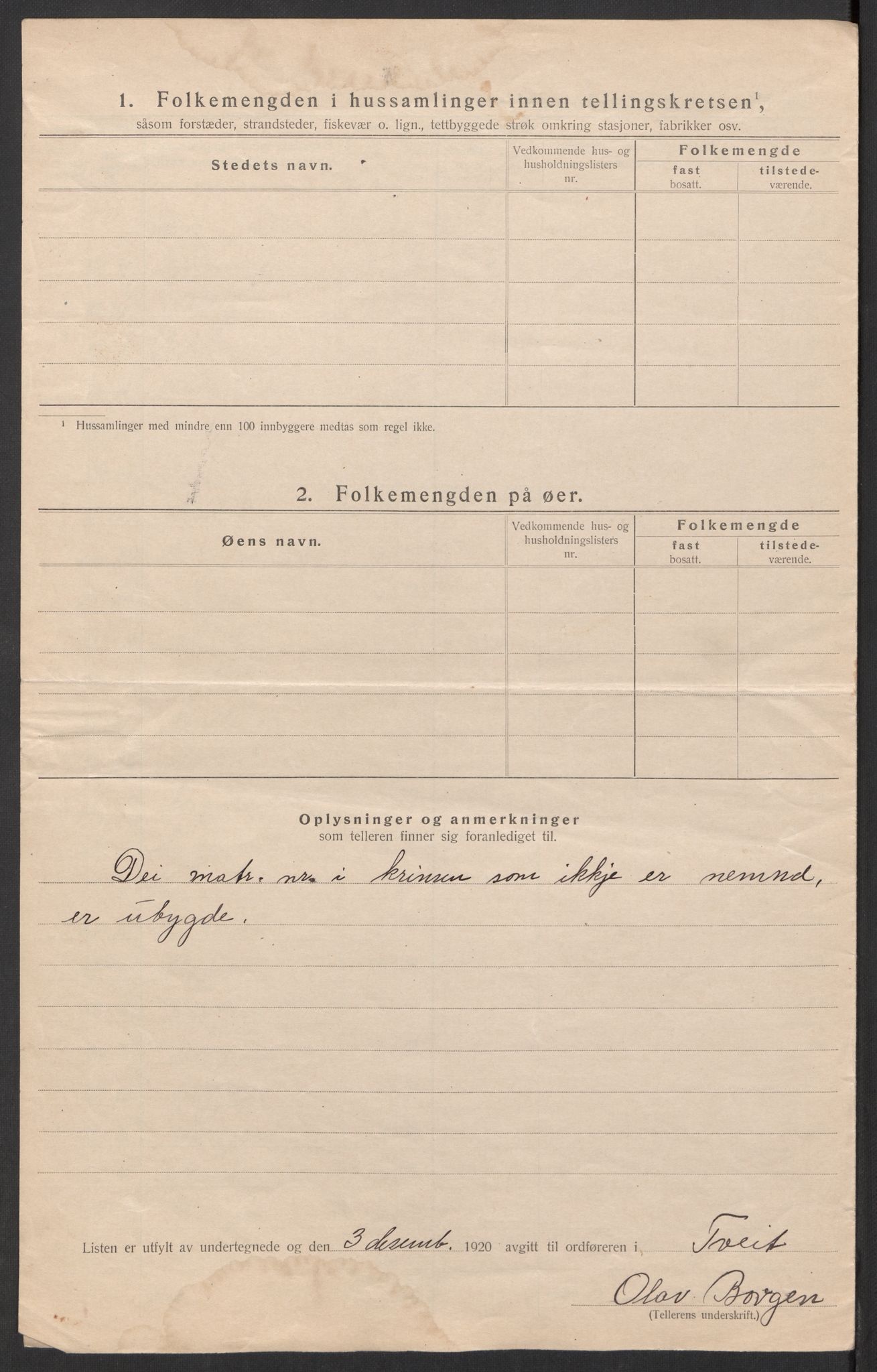 SAK, 1920 census for Tveit, 1920, p. 37