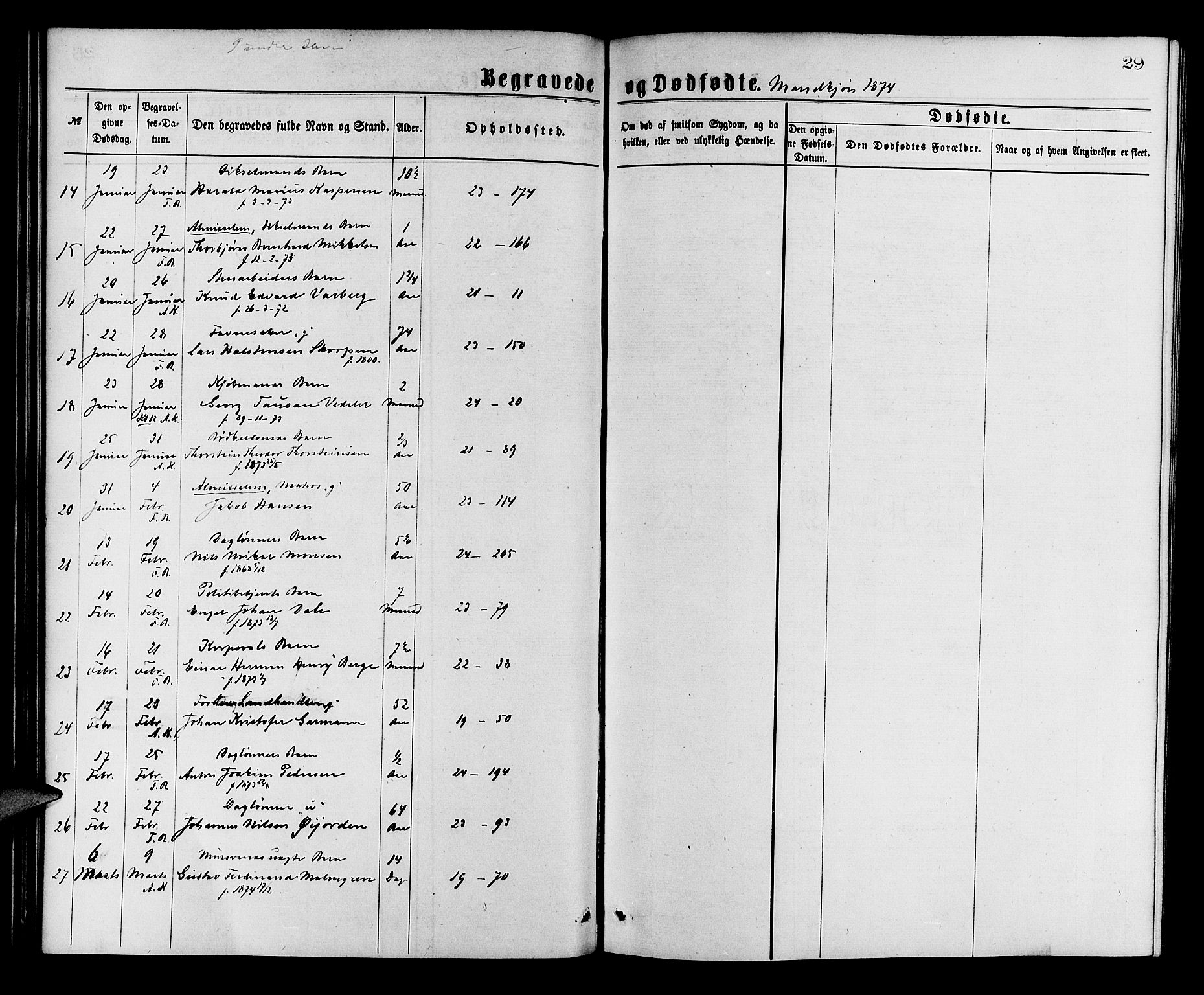 Korskirken sokneprestembete, AV/SAB-A-76101/H/Hab: Parish register (copy) no. E 3, 1871-1883, p. 29