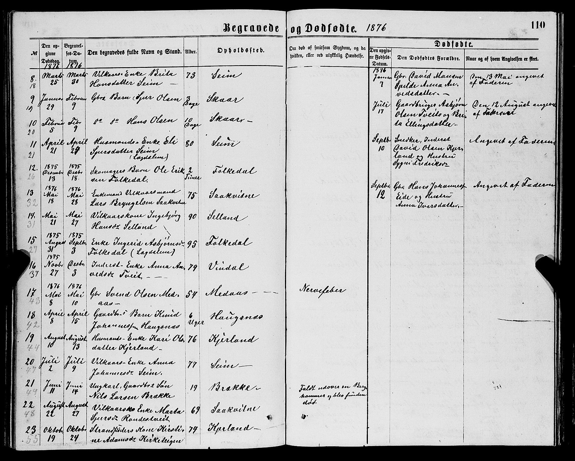 Ulvik sokneprestembete, SAB/A-78801/H/Hab: Parish register (copy) no. B 2, 1869-1883, p. 110