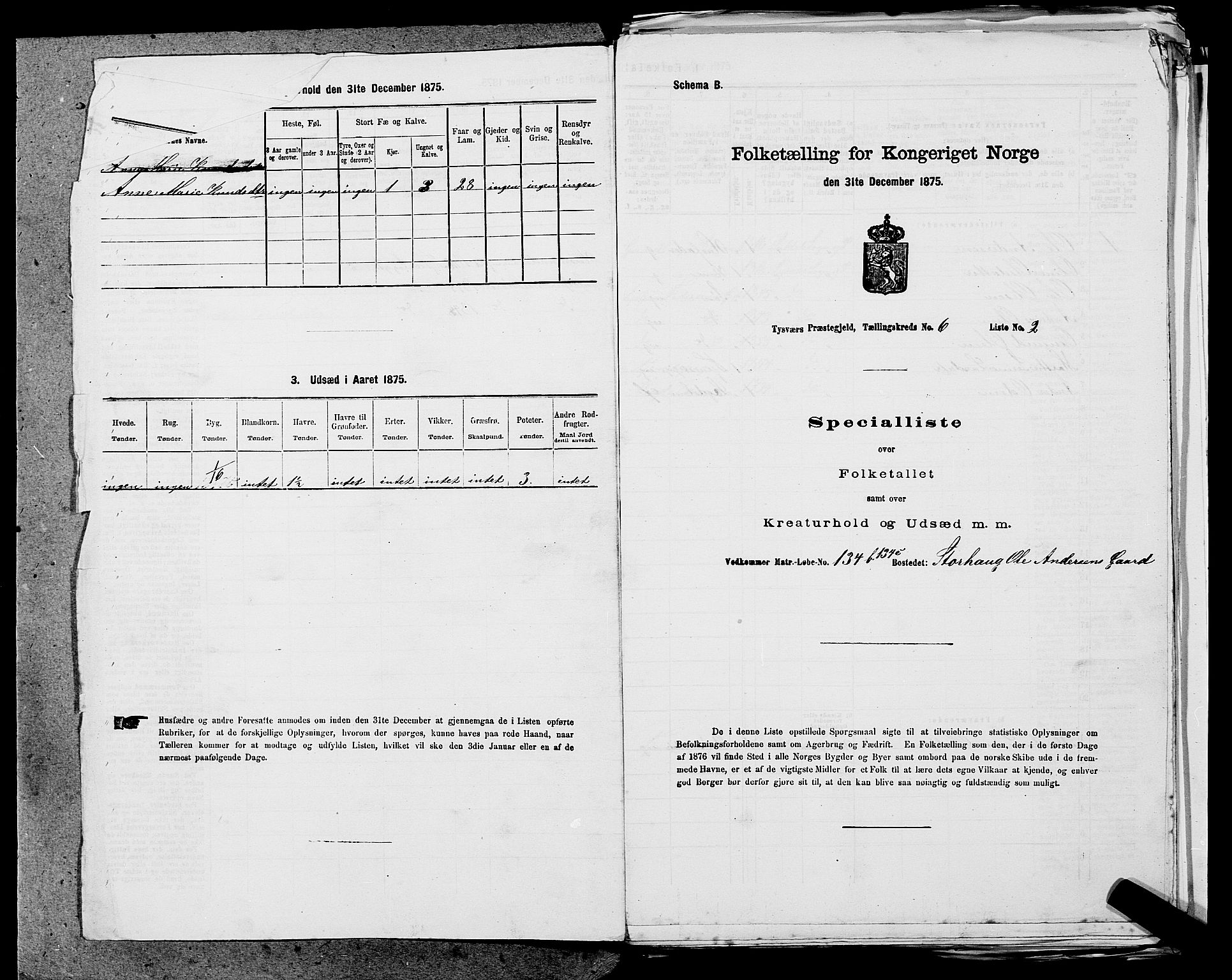 SAST, 1875 census for 1146P Tysvær, 1875, p. 653