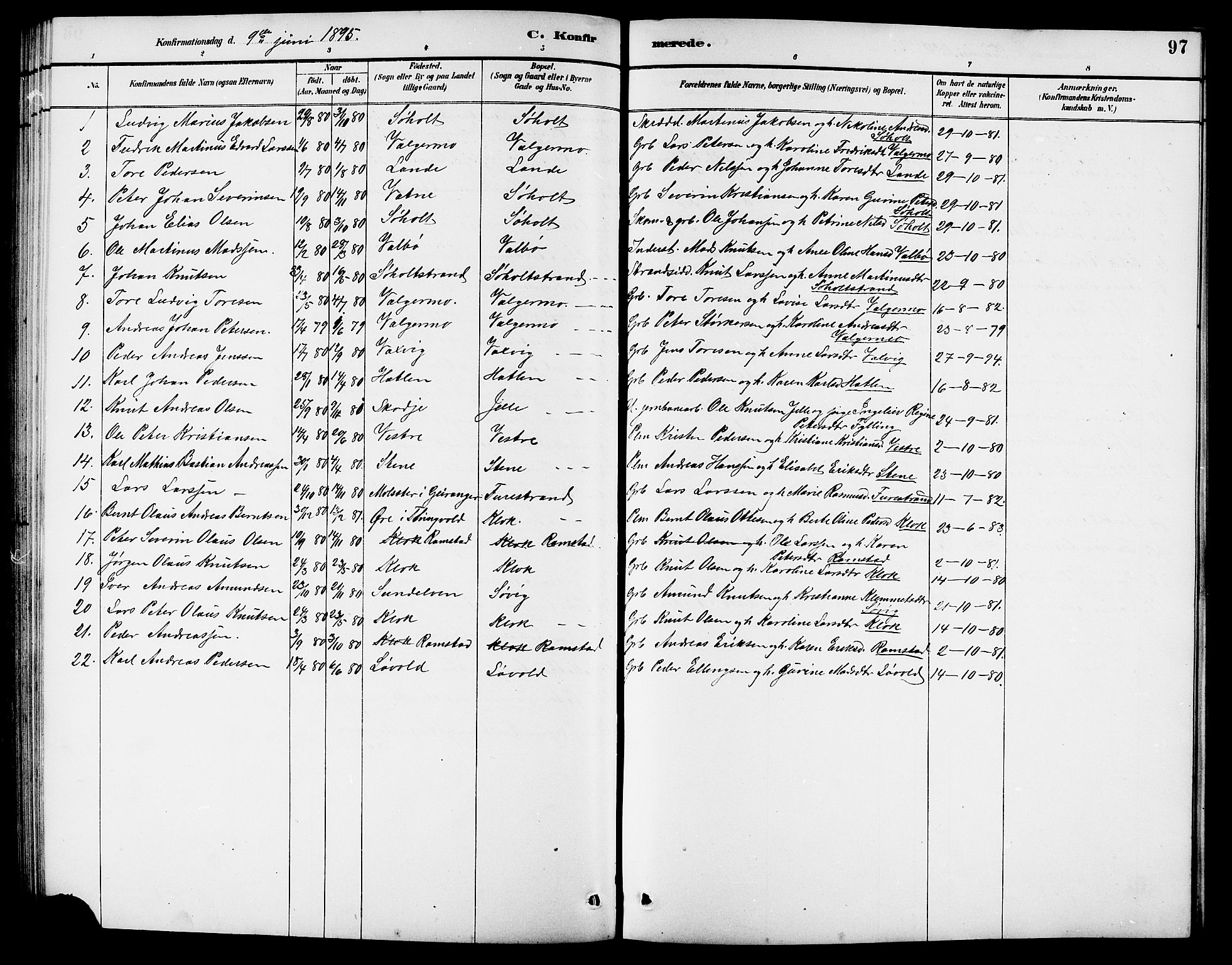 Ministerialprotokoller, klokkerbøker og fødselsregistre - Møre og Romsdal, AV/SAT-A-1454/522/L0327: Parish register (copy) no. 522C06, 1890-1915, p. 97