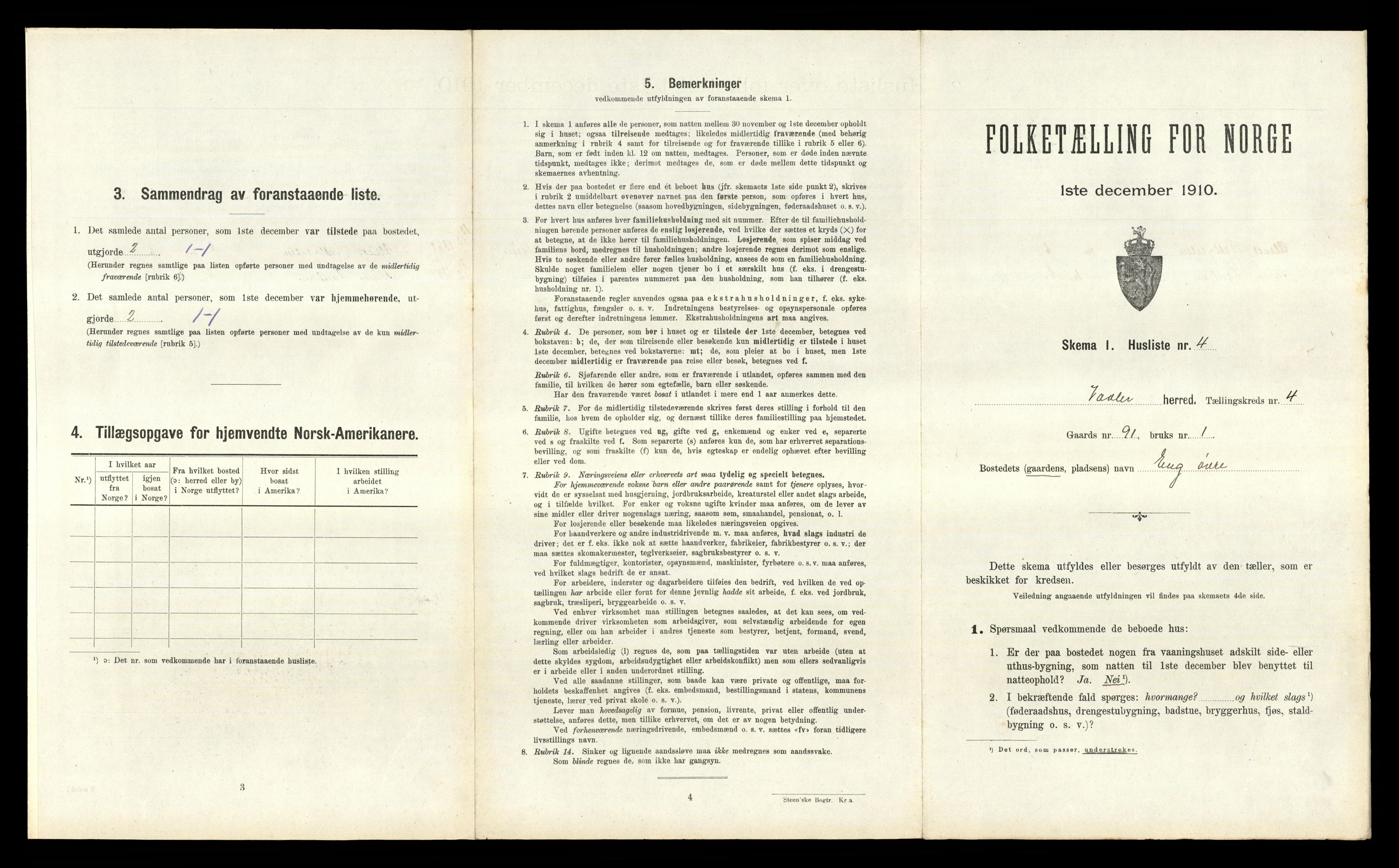 RA, 1910 census for Våler, 1910, p. 502