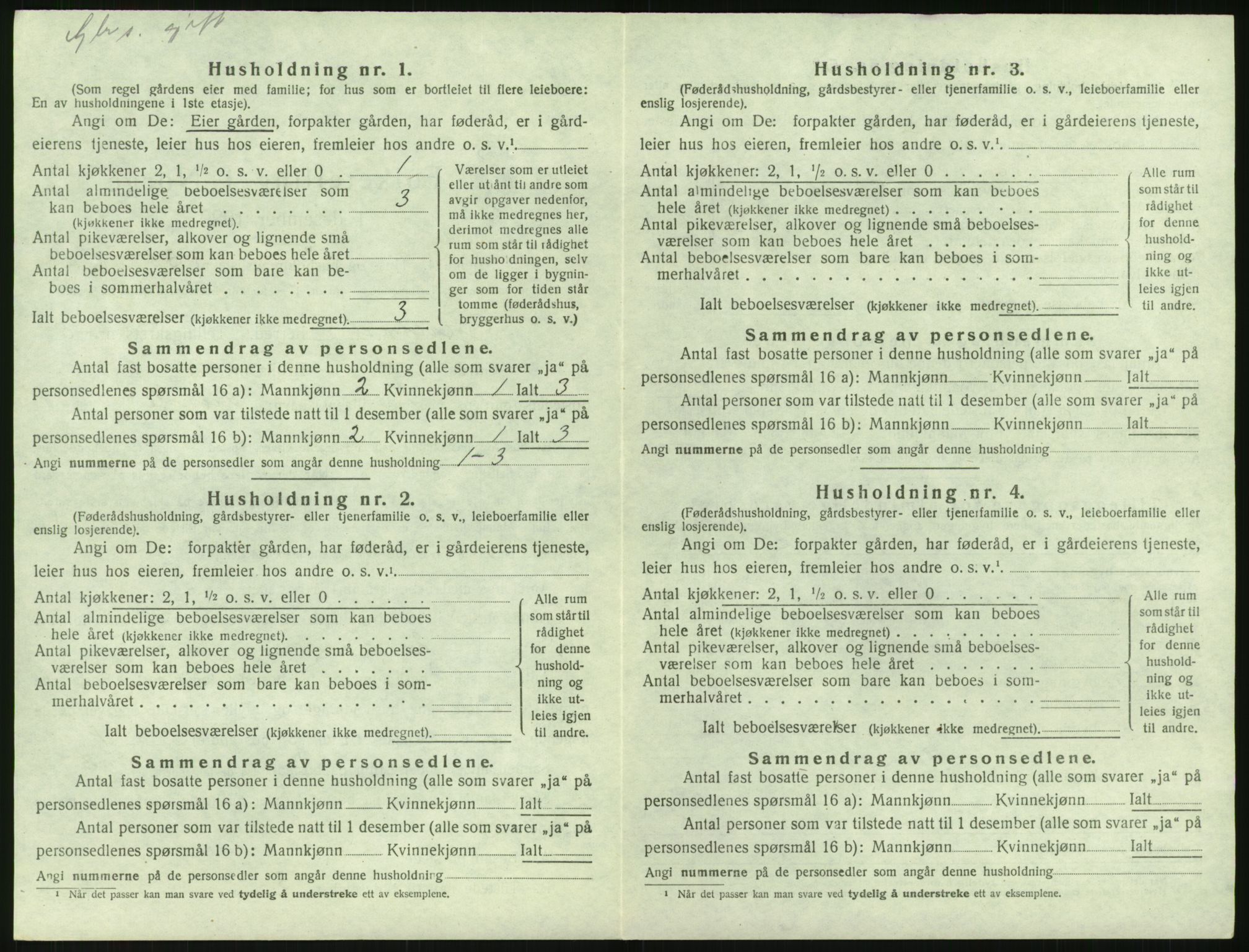 SAK, 1920 census for Gjerstad, 1920, p. 334