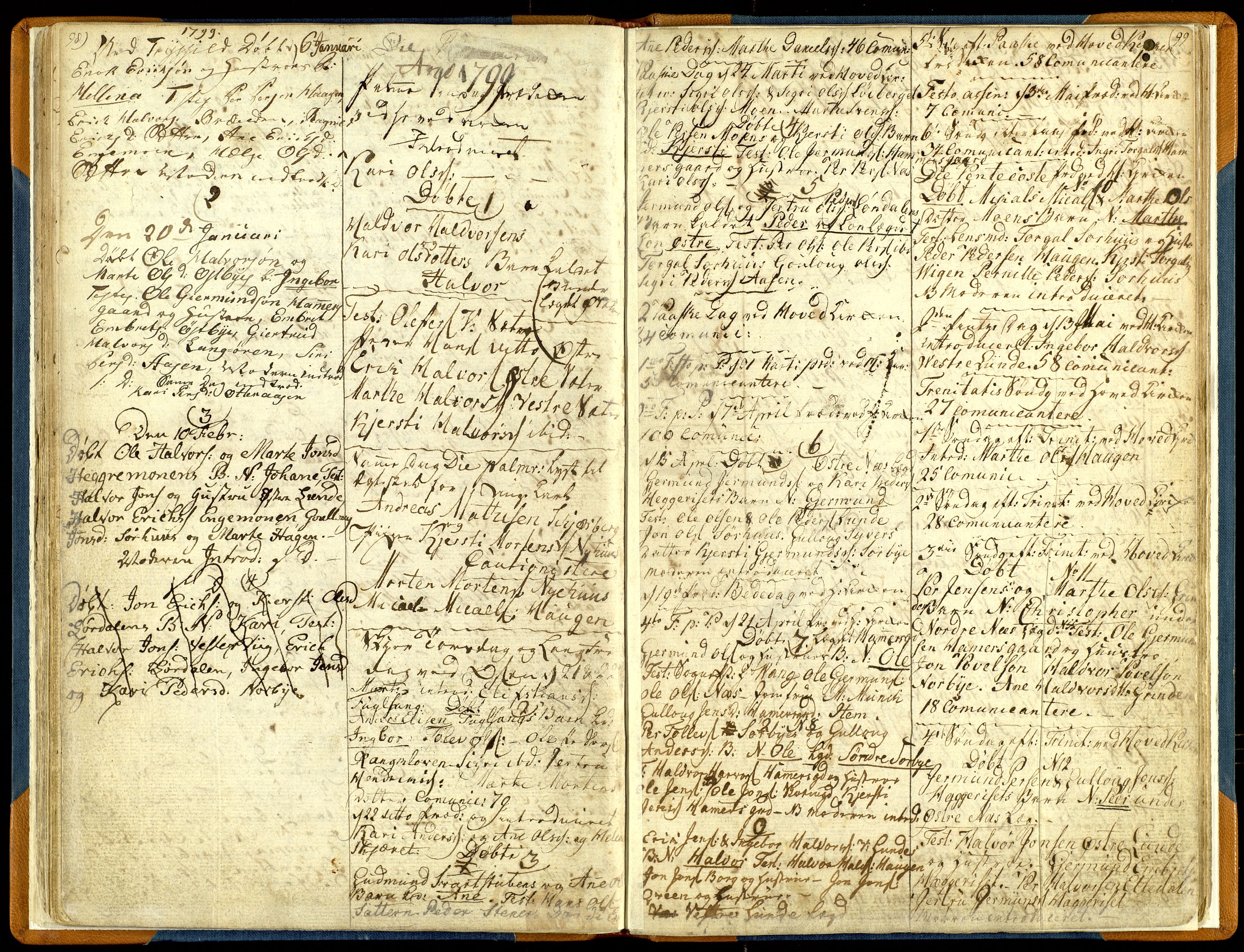 Trysil prestekontor, SAH/PREST-046/H/Ha/Haa/L0001: Parish register (official) no. 1, 1781-1800, p. 98-99