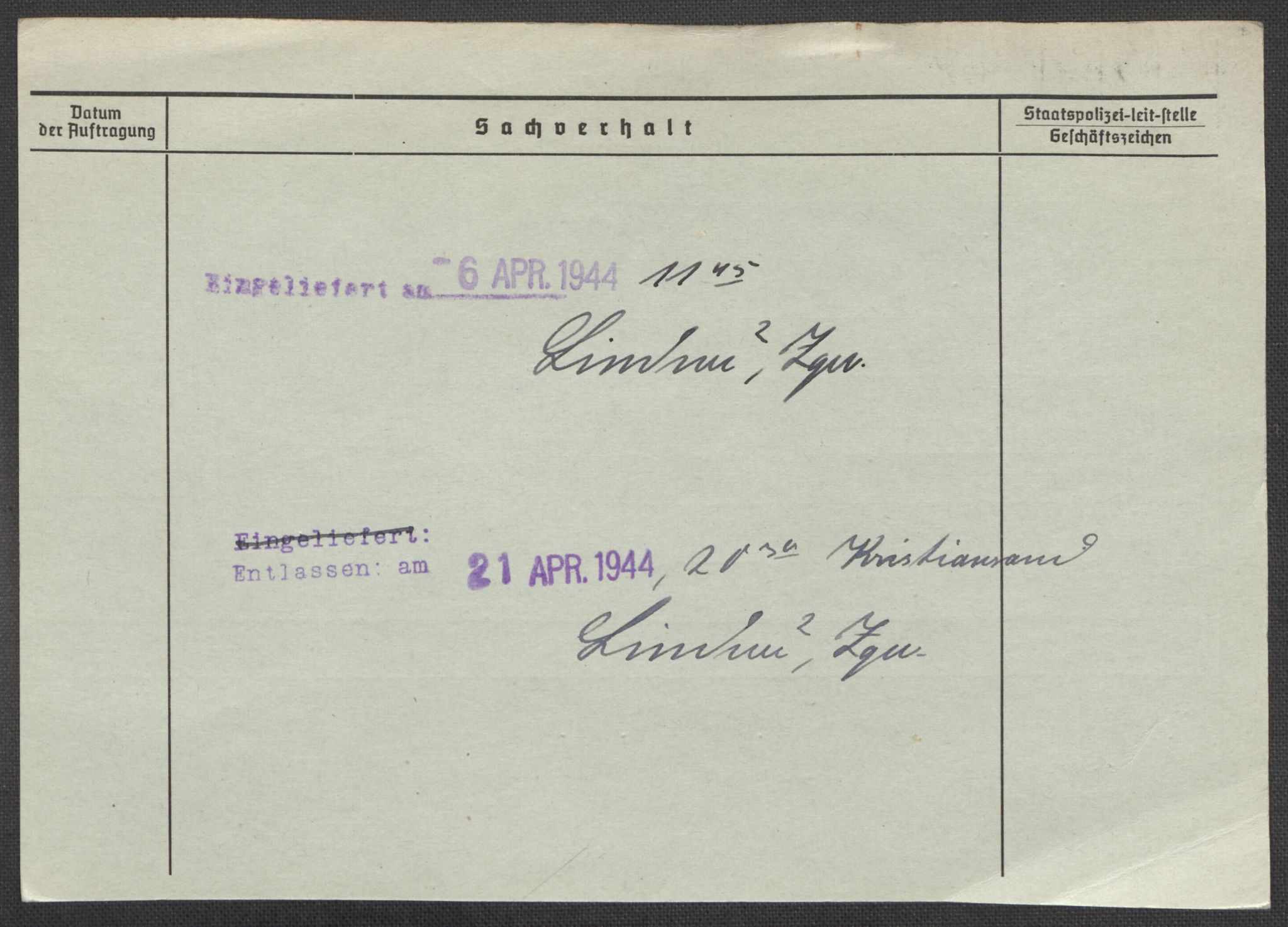 Befehlshaber der Sicherheitspolizei und des SD, AV/RA-RAFA-5969/E/Ea/Eaa/L0007: Register over norske fanger i Møllergata 19: Lundb-N, 1940-1945, p. 575