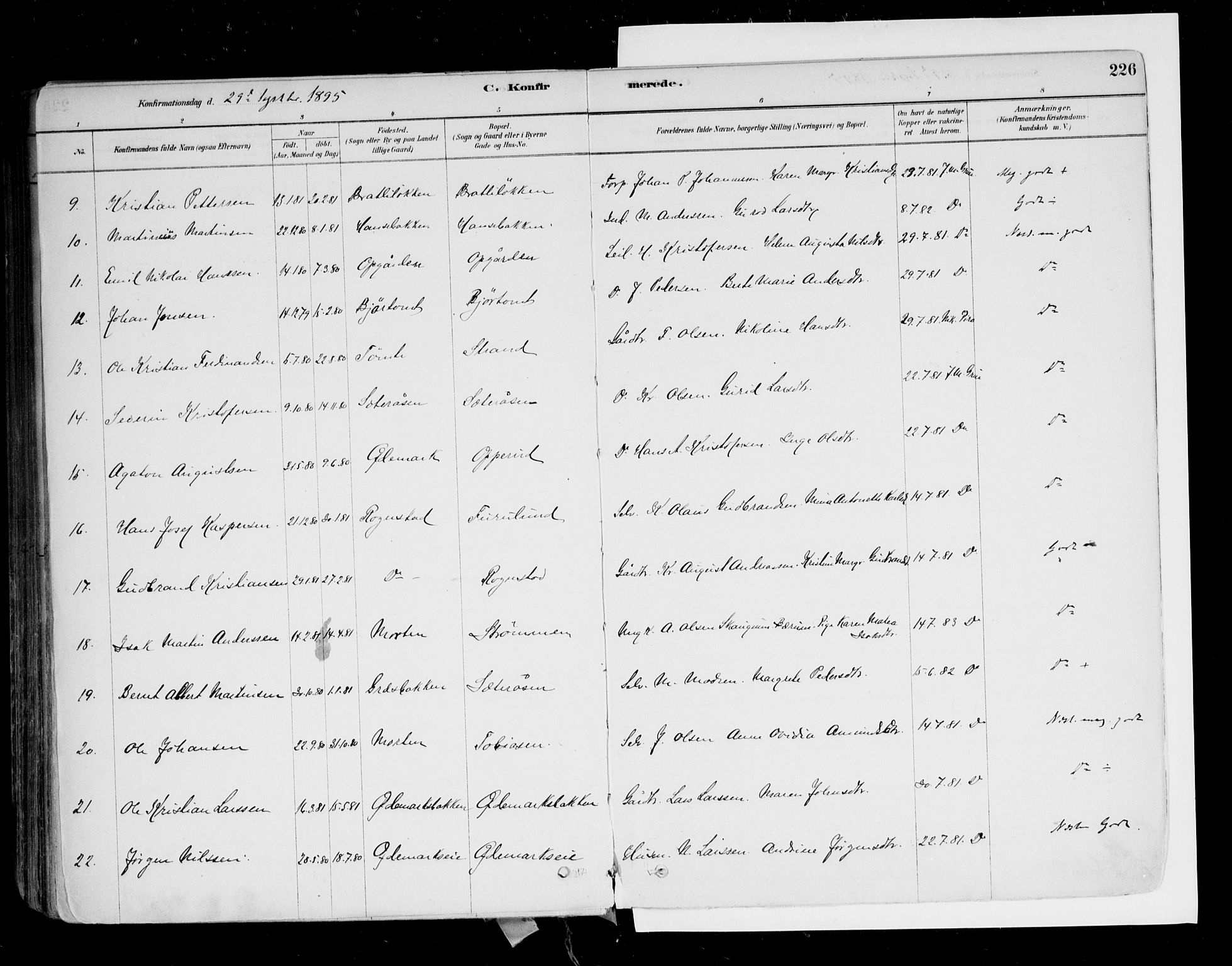 Hurdal prestekontor Kirkebøker, AV/SAO-A-10889/F/Fa/L0007: Parish register (official) no. I 7, 1878-1906, p. 226