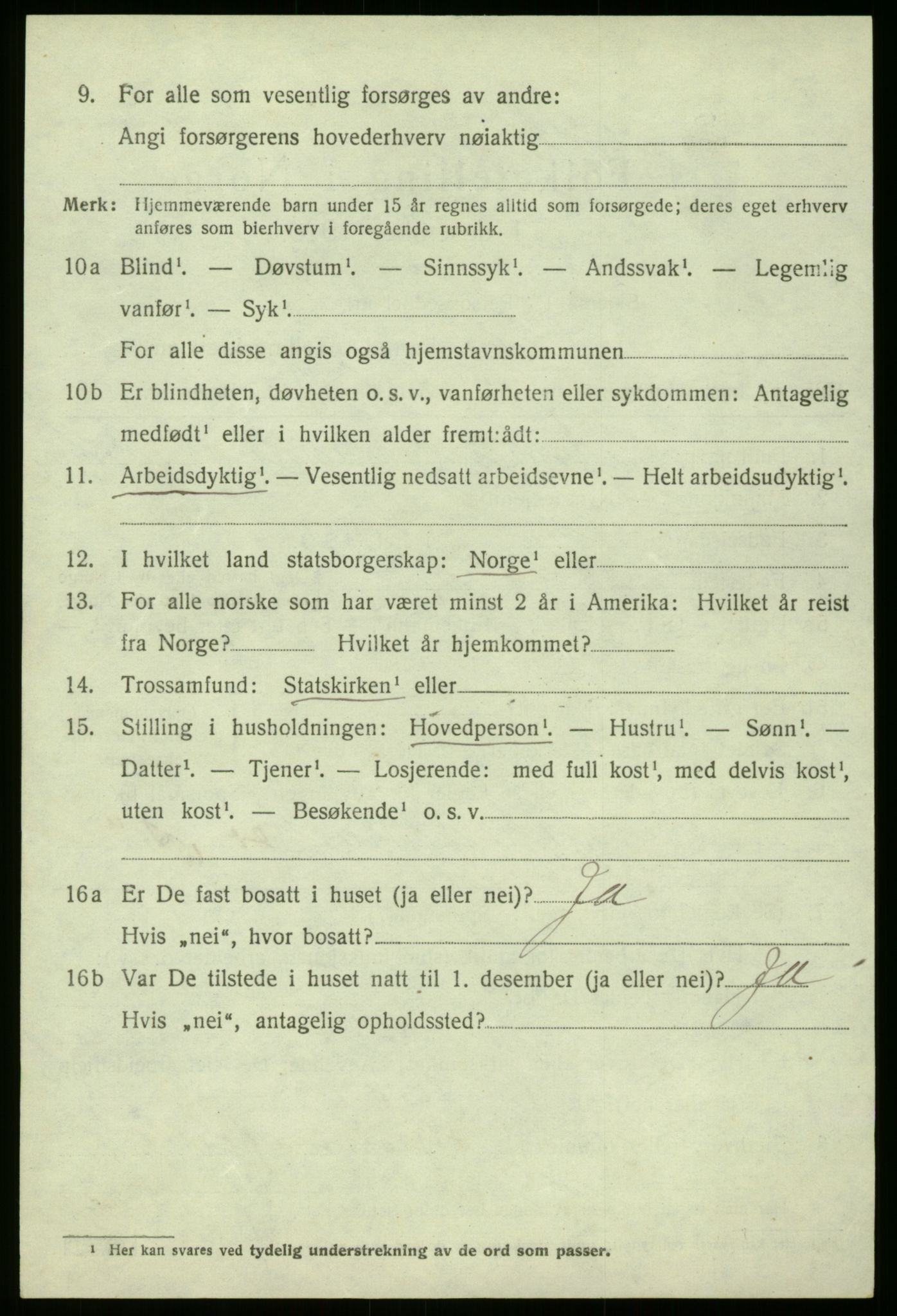 SAB, 1920 census for Gulen, 1920, p. 2084