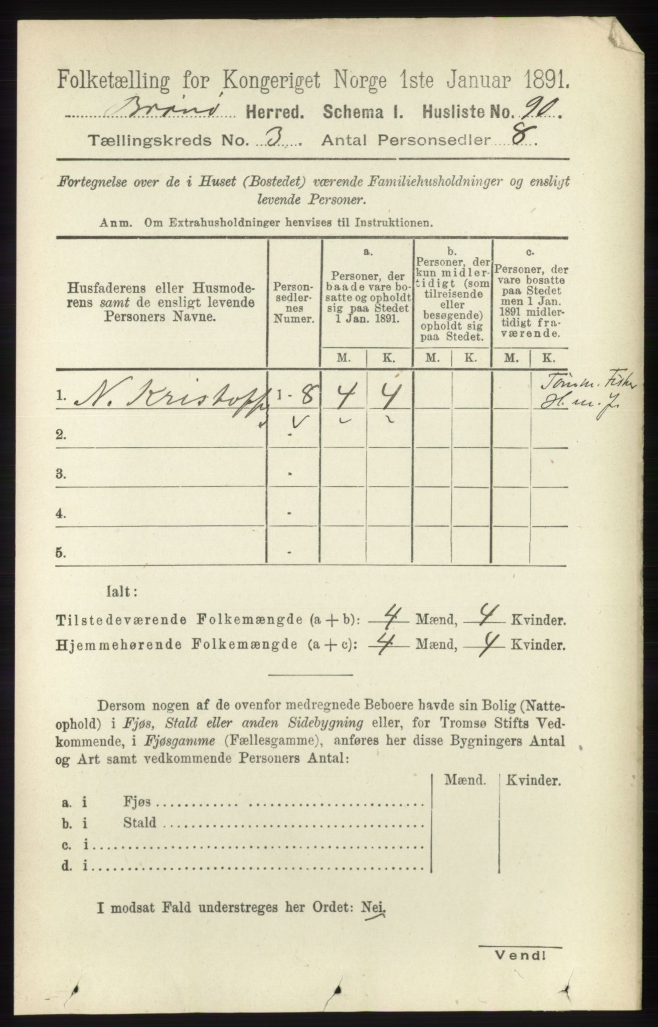 RA, 1891 census for 1814 Brønnøy, 1891, p. 1284