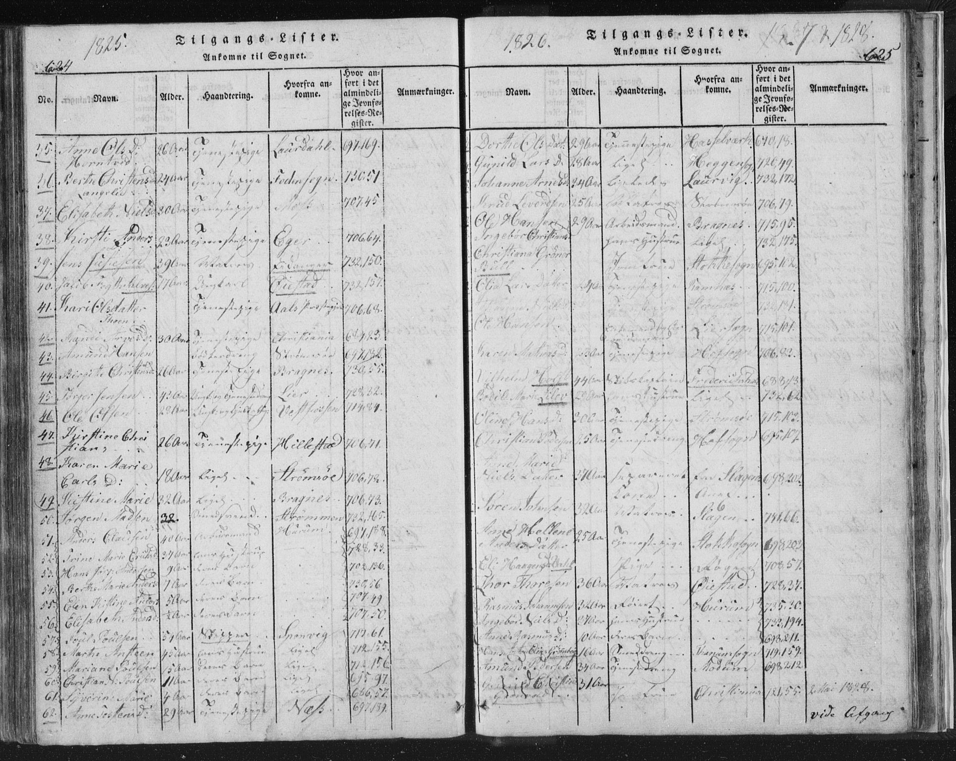 Strømsø kirkebøker, AV/SAKO-A-246/F/Fb/L0004: Parish register (official) no. II 4, 1814-1843, p. 624-625